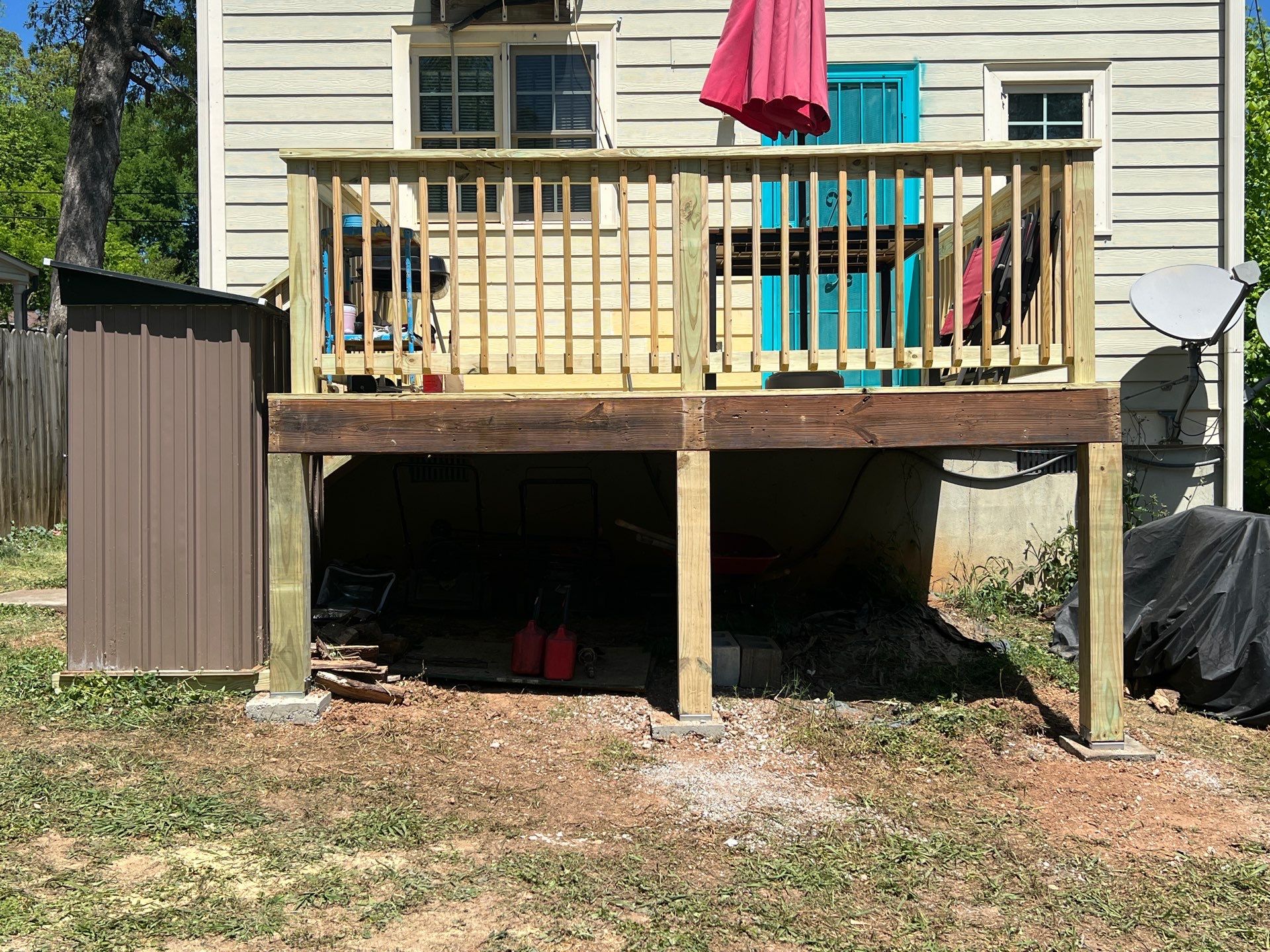 Pressure-Treated Wood Deck and Staircase Replacement in Atlanta by Swift Home Renovations