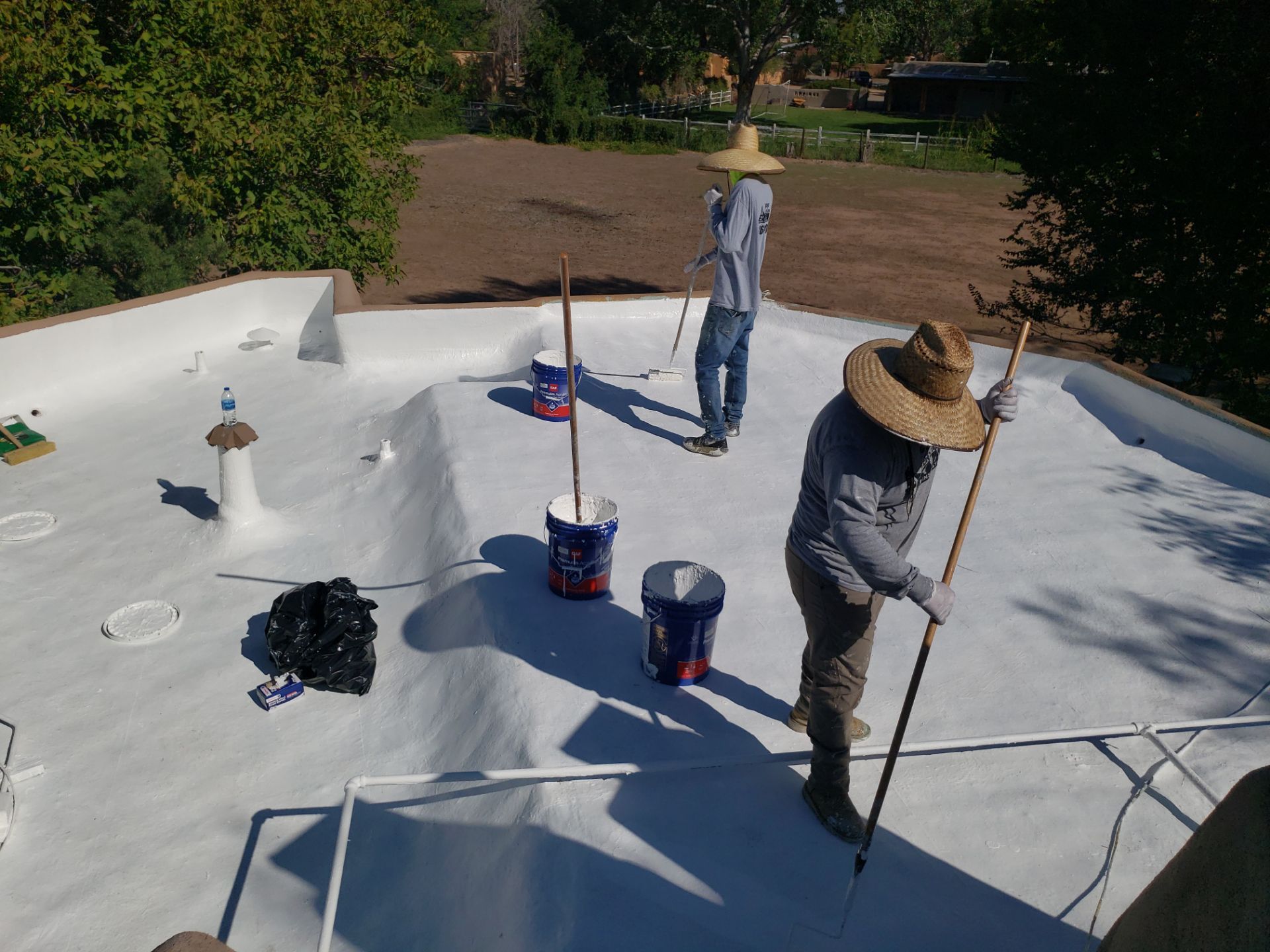 Residential roof application by SPF Services 