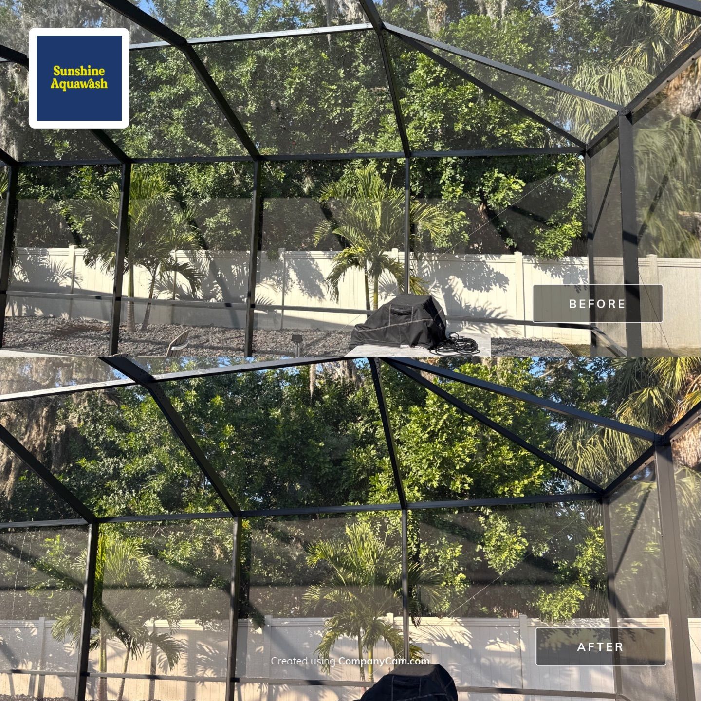 Painted Pool Deck & Screen Enclosure Cleaning | Heron Creek, Palmetto FL by Sunshine AquaWash