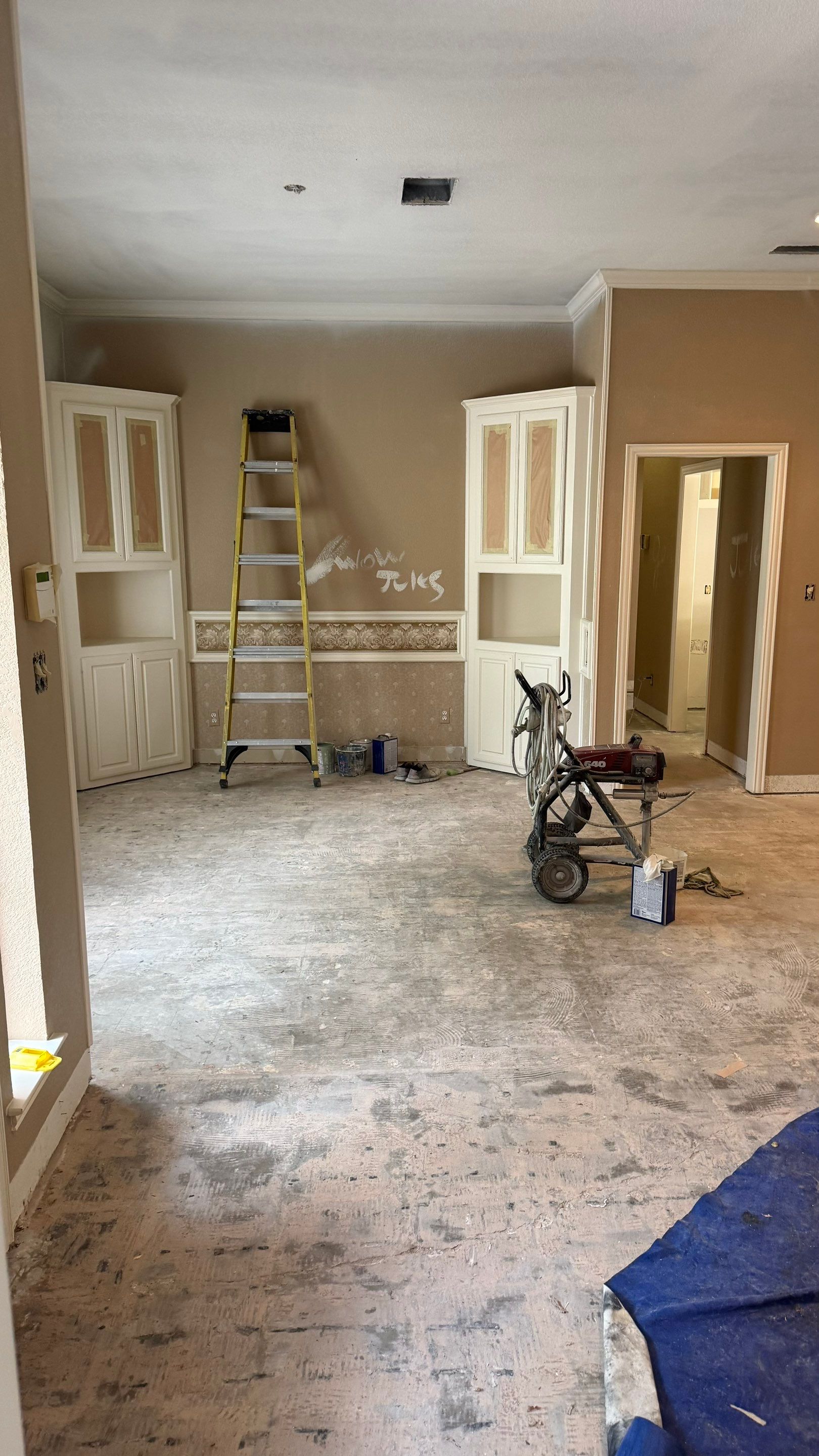 Interior Renovation with Dark Wood Floors and Geometric Fireplace Tile by Simmons Floors