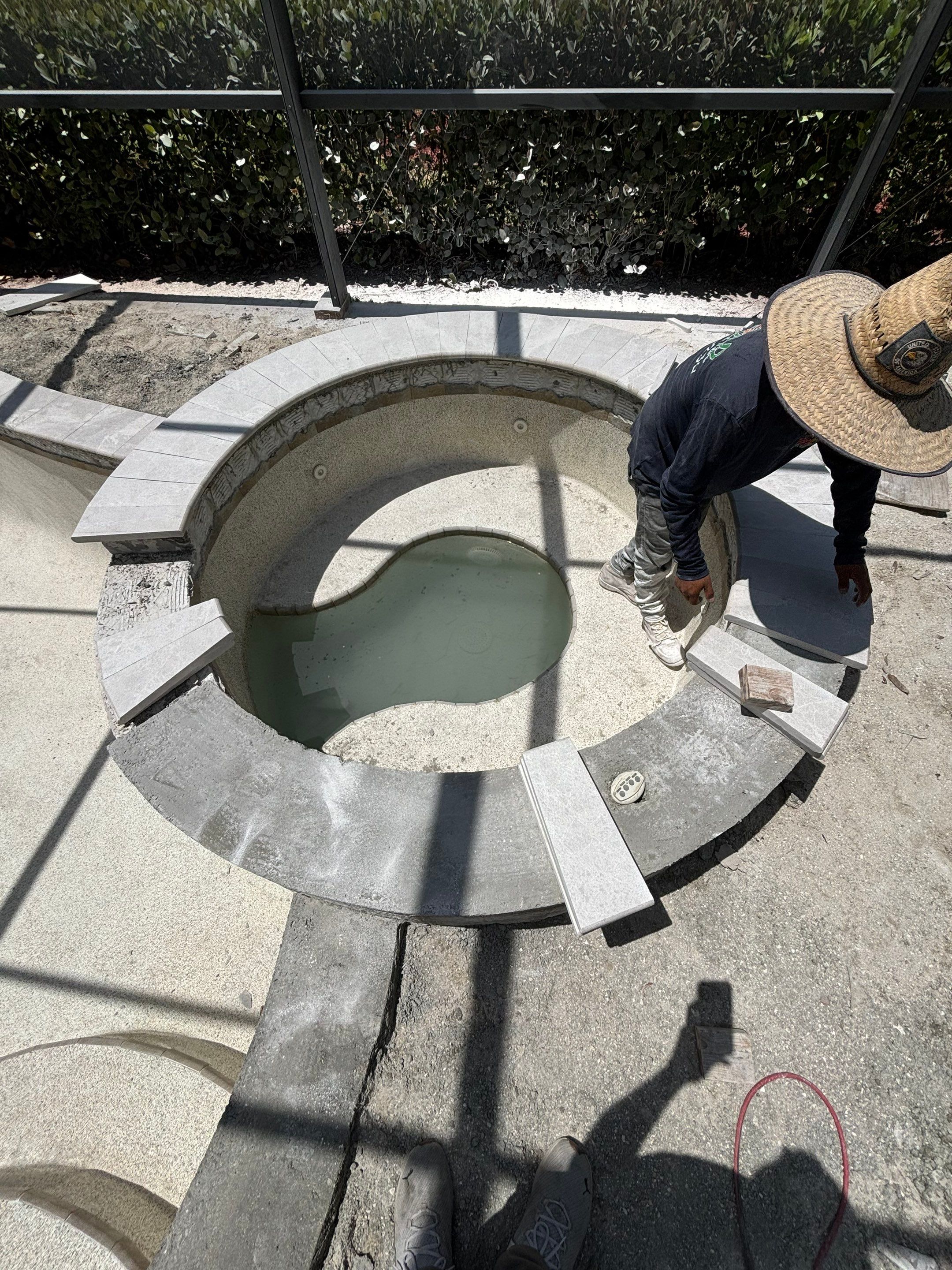 Textured Marble Pool Deck - Bonita National Country Club by Old Town Pavers Llc