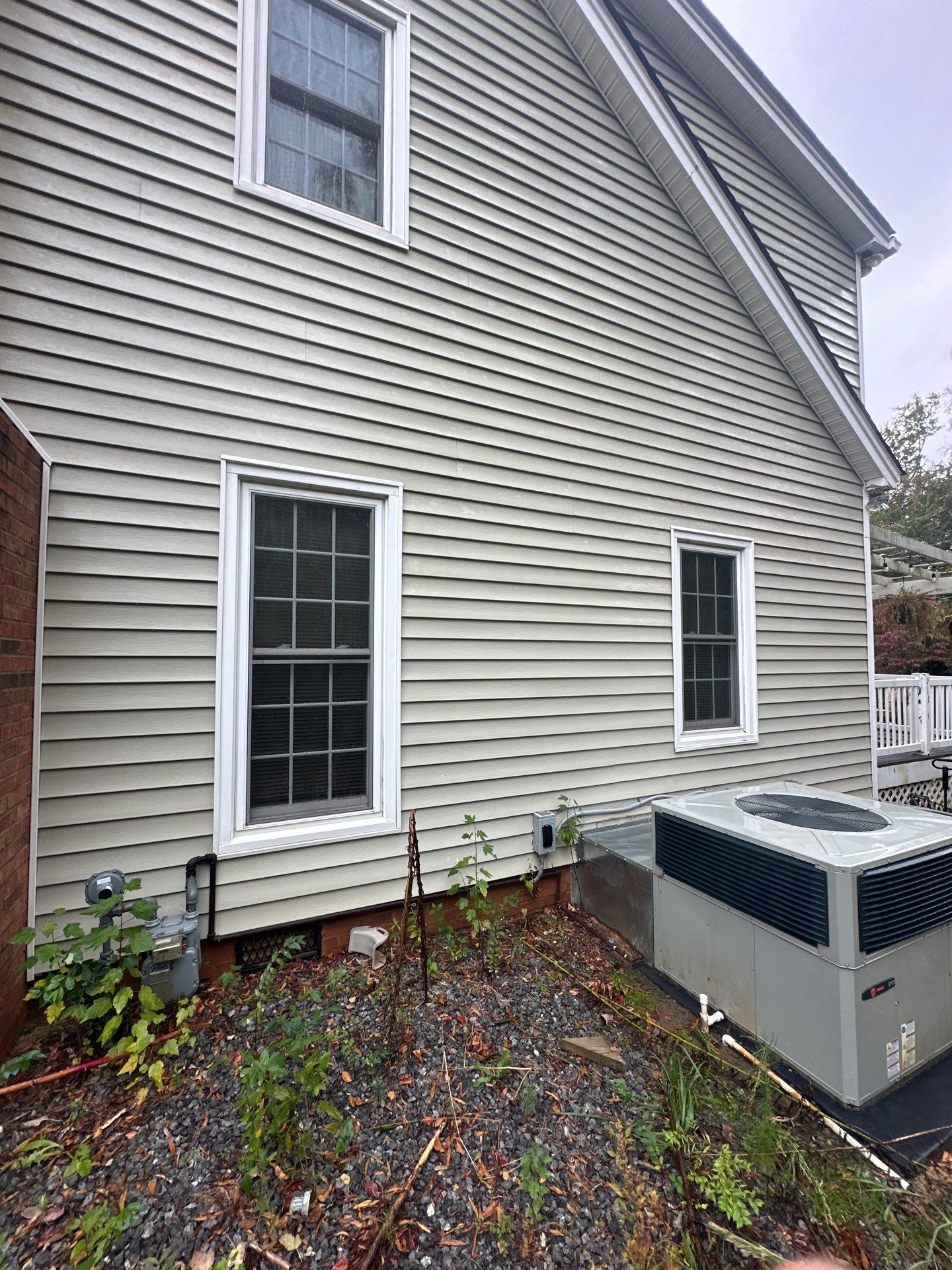 the service being done is house washing focusing on cleaning the vinyl siding and possibly the surrounding areas