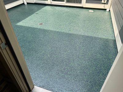 ND Blue and Green Patio Coating in South Bend!