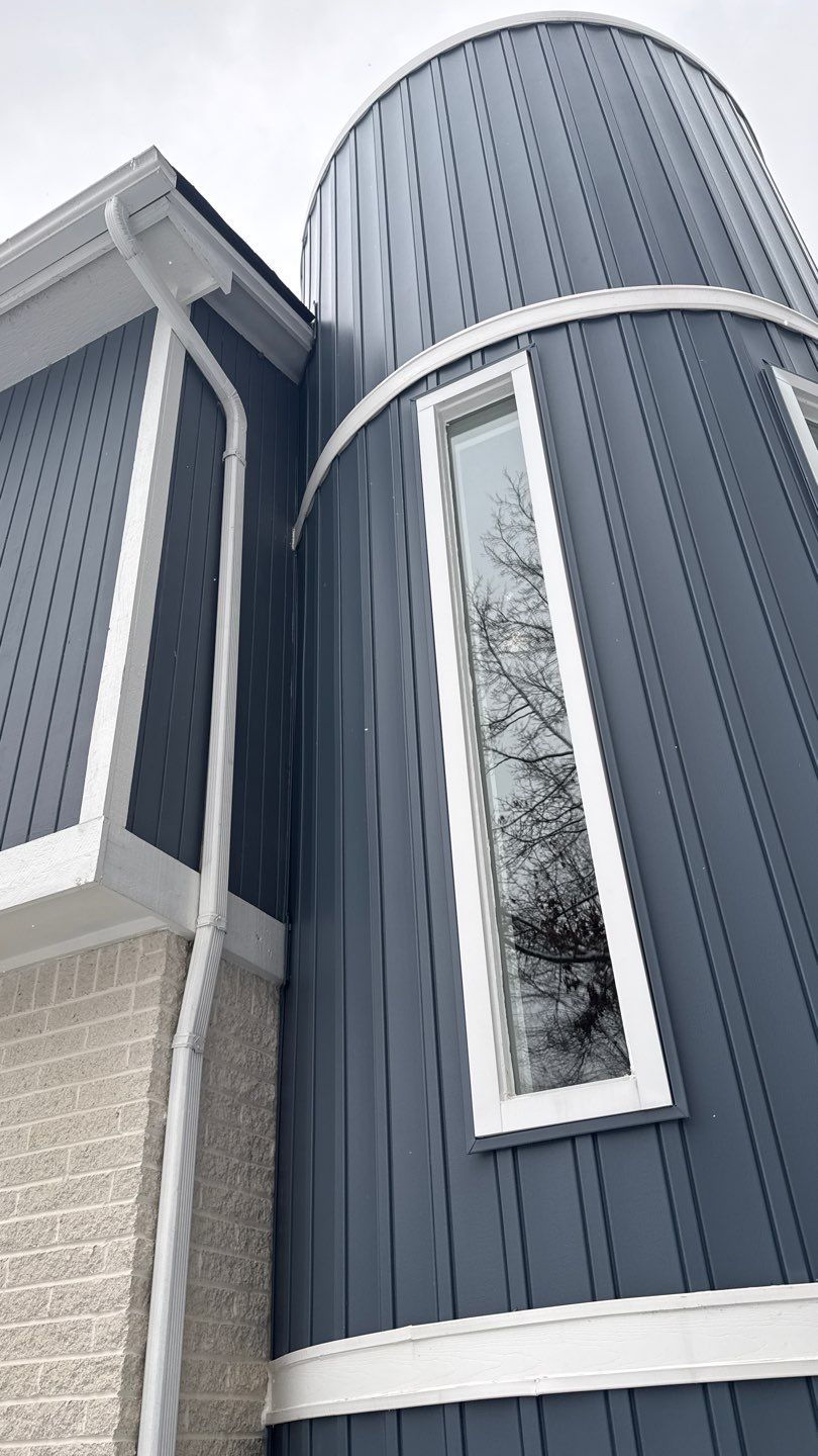 Siding Replacement using CertainTeed Board & Batten Pacific Blue by 180 Contractors