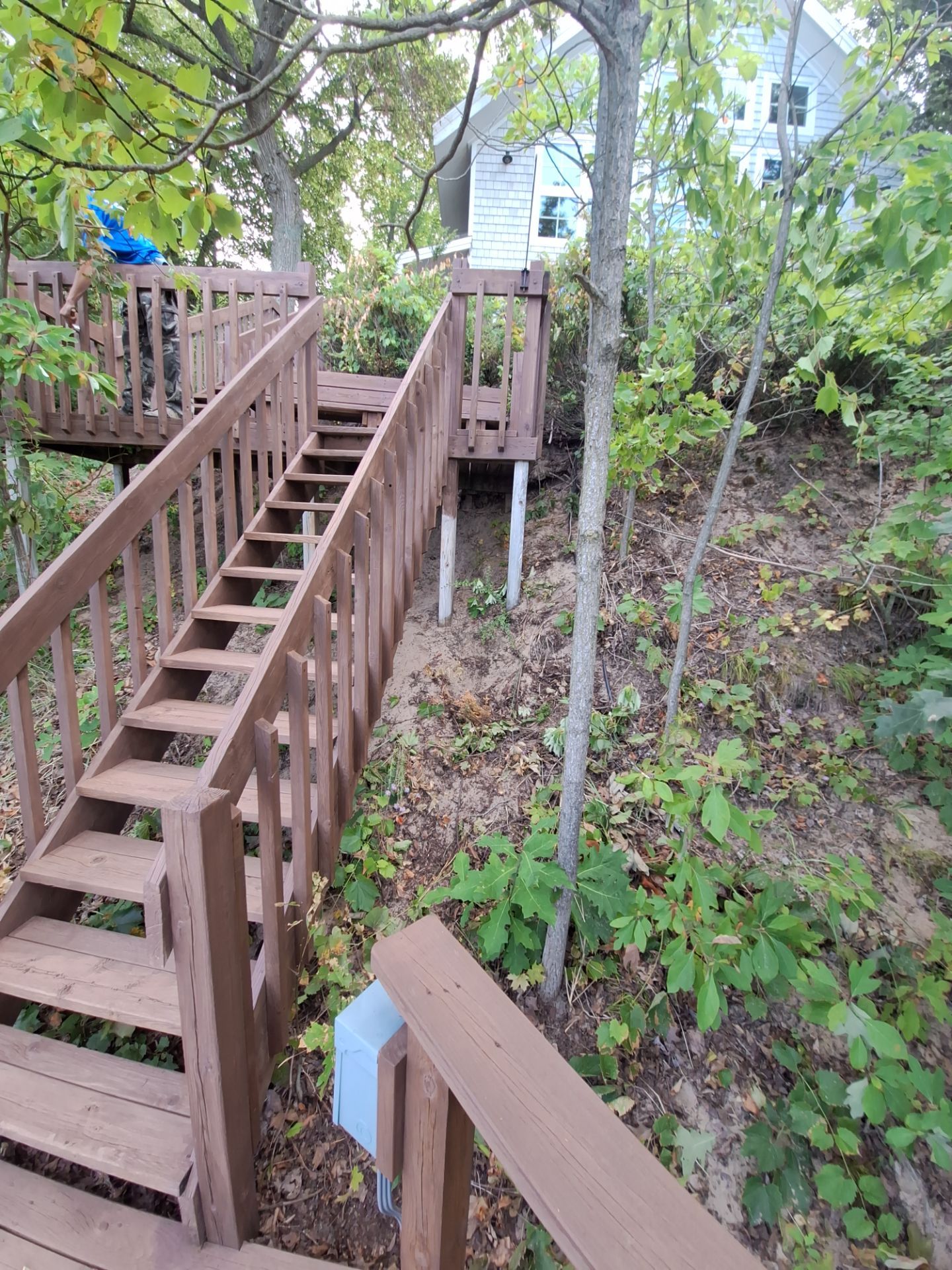 Lakefront Deck Pressure Washing, Exterior Wood Staining, and Painting in West Olive MI by Gordon Painting