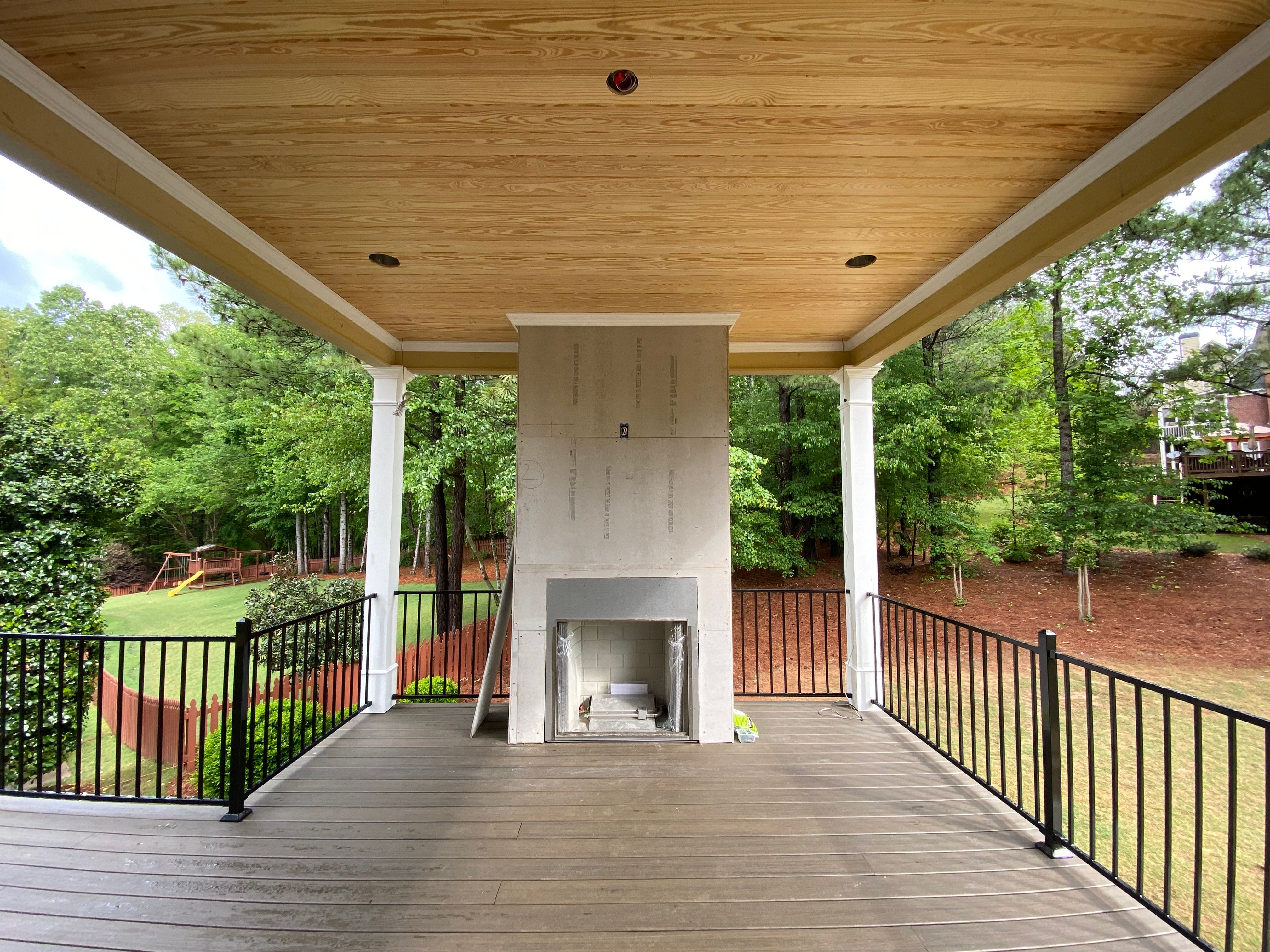 Covered Porch and Composite Deck Addition in Woodstock by Swift Home Renovations