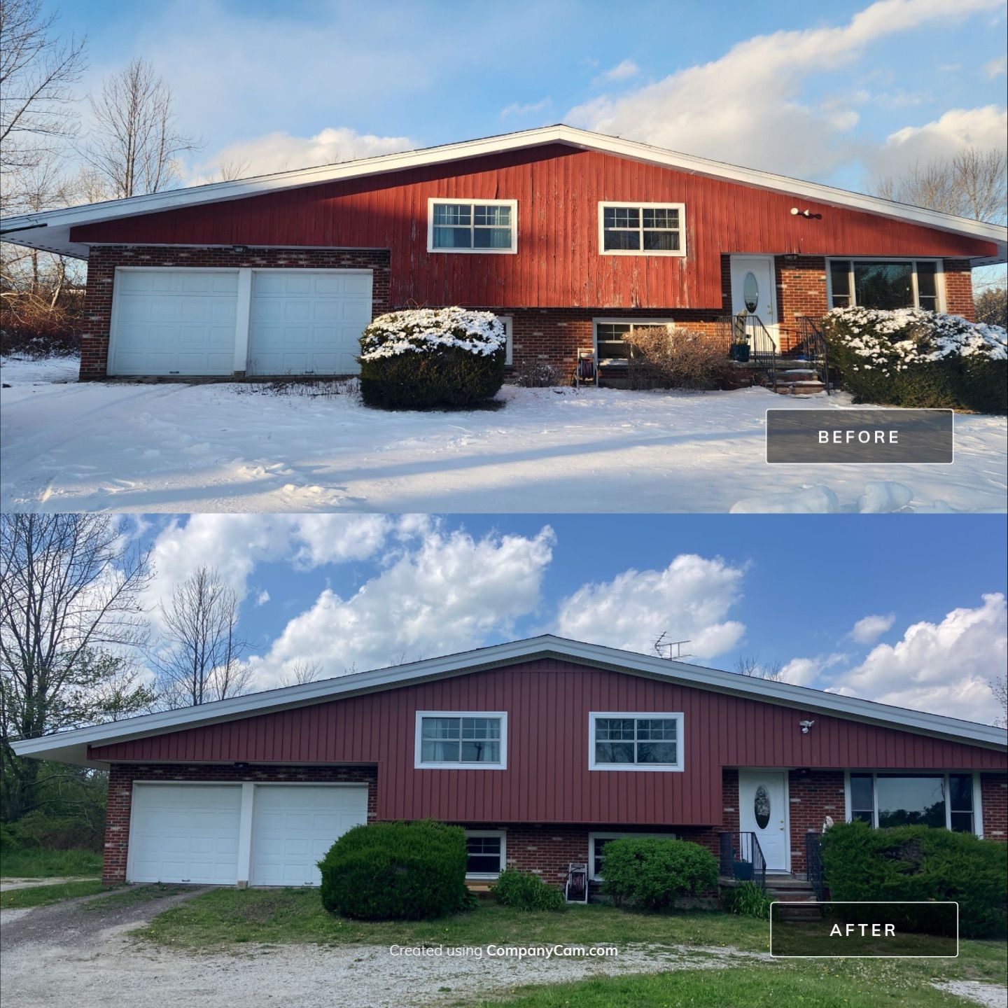 Siding Refresh with Cert S/7 Reverse Board & Batten, Autumn Red by DiGiorgi Roofing and Siding Inc