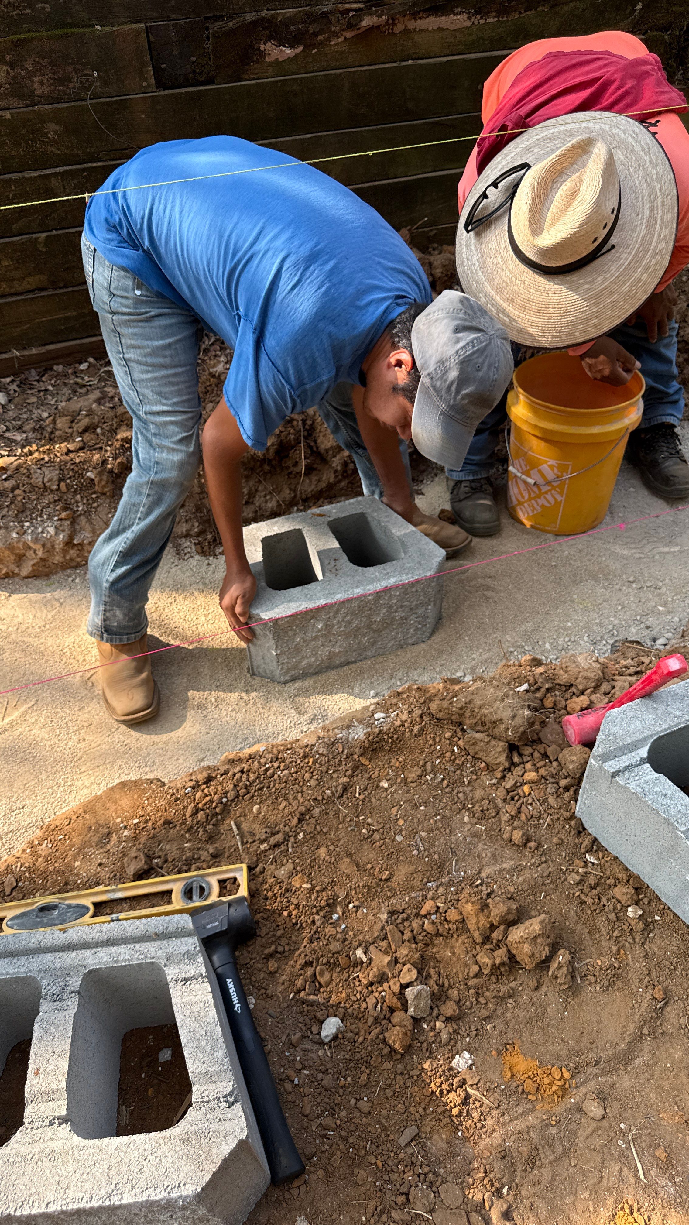 In Progress Retaining Wall Project by Peterson’s
