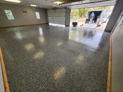 Domino Flake Concrete Coating for Lennox Garage Floor