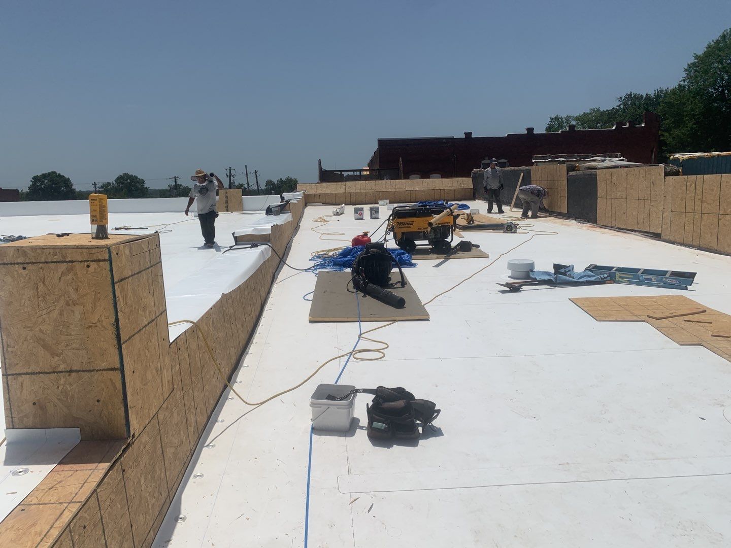Commercial Roofing Installation in DeQueen, AR, using 50 mil PVC by Hostetler Roofing