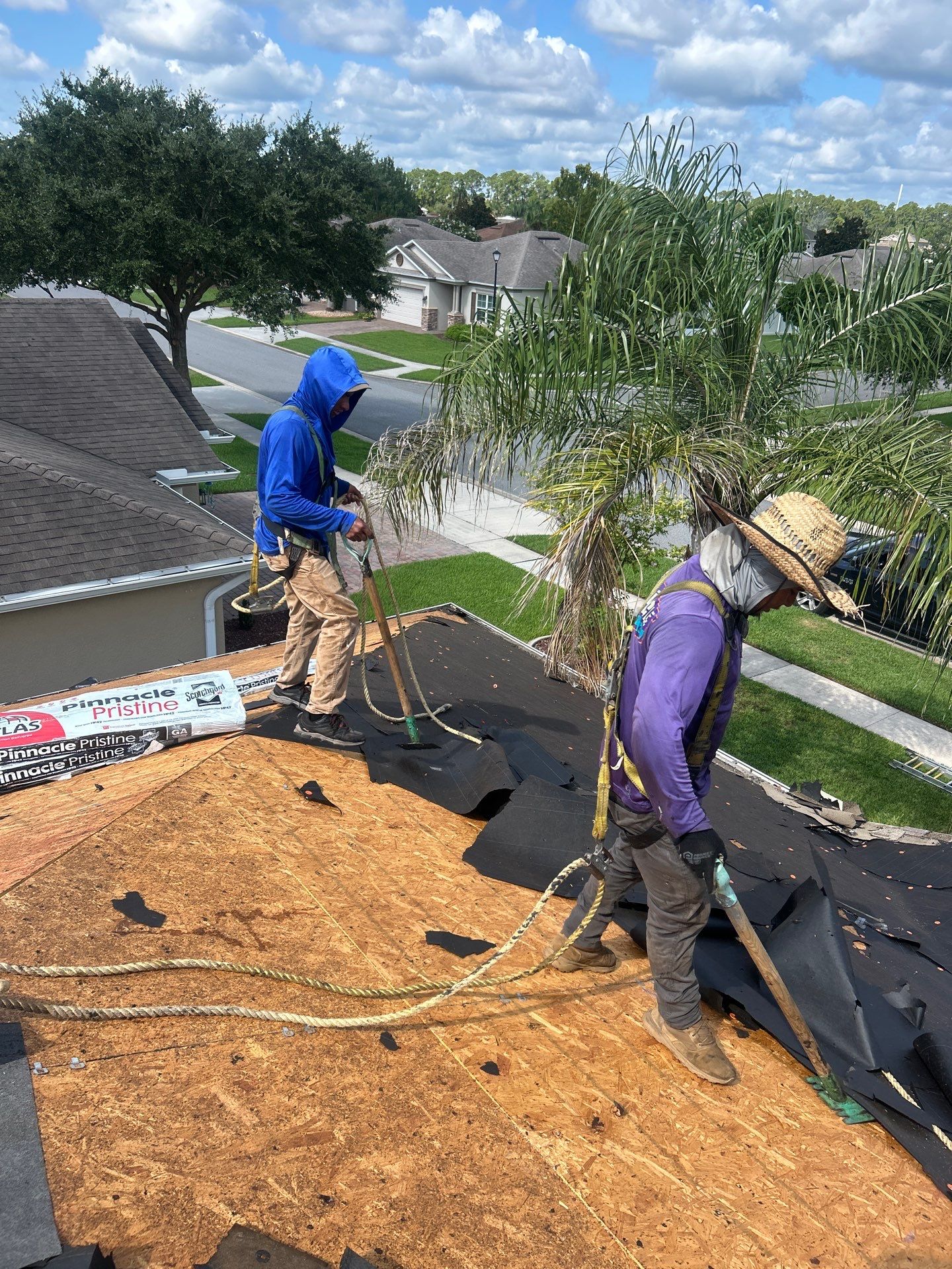 Complete Residential Roof Replacement in Port Orange Featuring Burnt Hickory Shingles by Pinnacle Roofing Group
