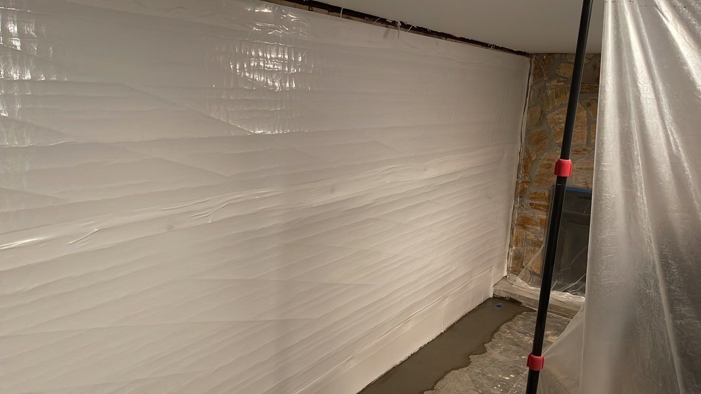 Embedded Fiber Reinforcement and Basement Waterproofing using GrateDrain Waterproofing System by Toledo Basement Repair