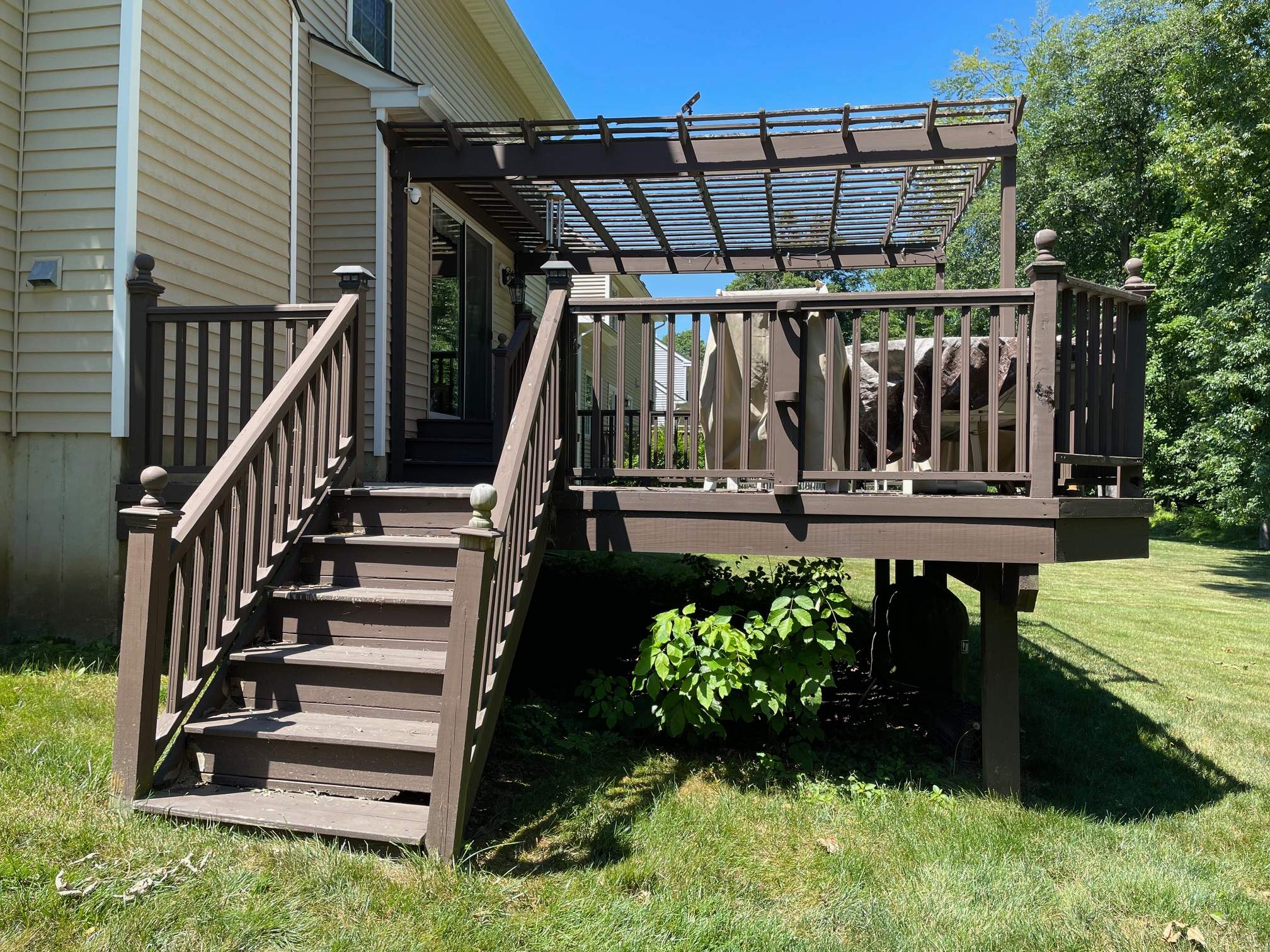 Deck Resurface using Deckorators Vista - Color Driftwood by deck guardian