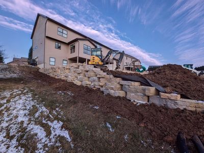 Retaining wall using Rosetta stone
