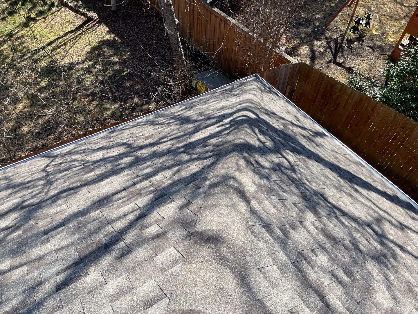 Major storm damage required full roof replacement along with other exterior repairs by First United Roofing & Construction