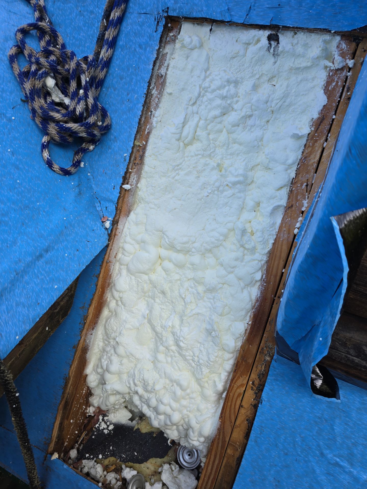 Exterior Installation using Closed Cell Spray Foam by NYS Foam & Energy