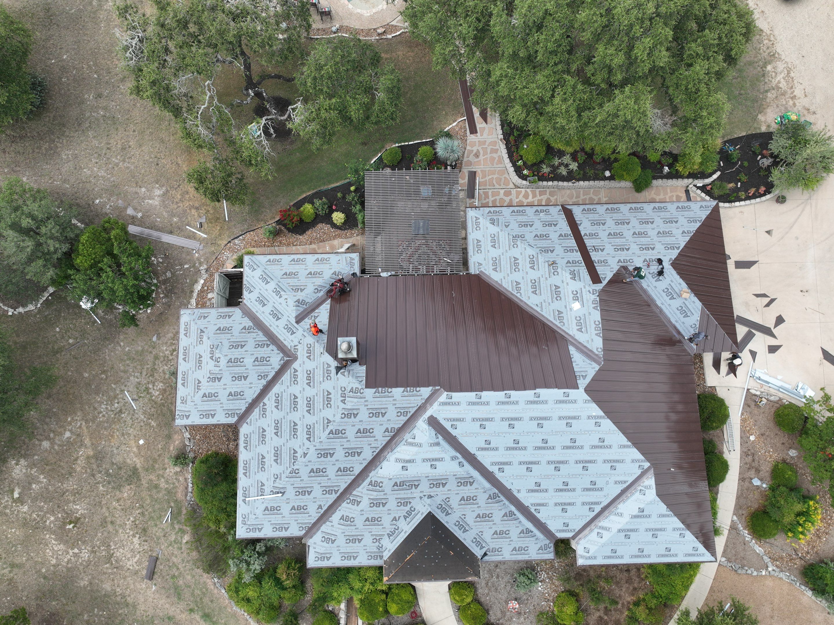 Residential Metal Roof Installation using McElroy Metal by Premier Roofing and Contracting