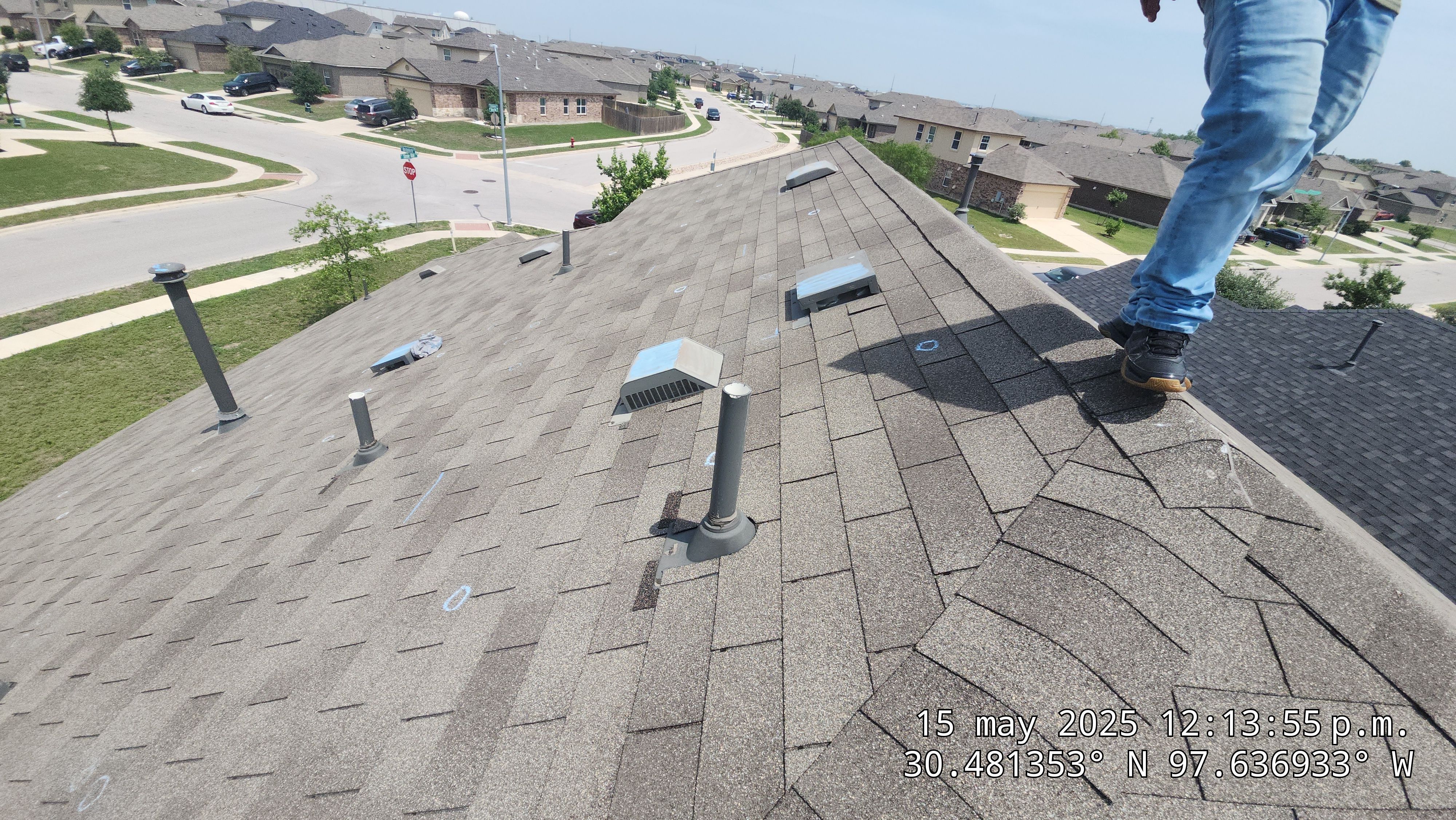 Architectural Shingle Roof Replacement Following Hail Damage in Round Rock by Caliber Restoration LLC