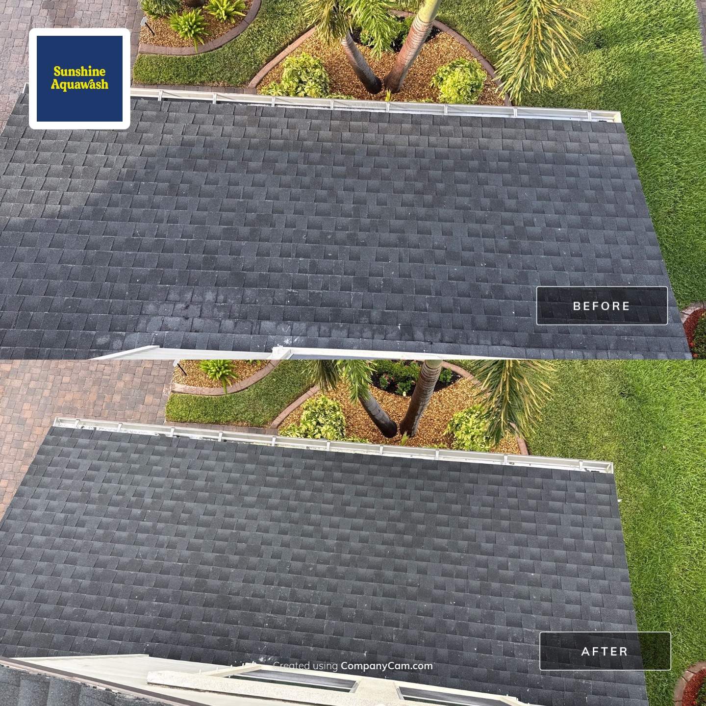 2-Story Asphalt Shingle Roof Cleaning & House Wash – Cypress Mill, Sun City Center, FL by Sunshine AquaWash