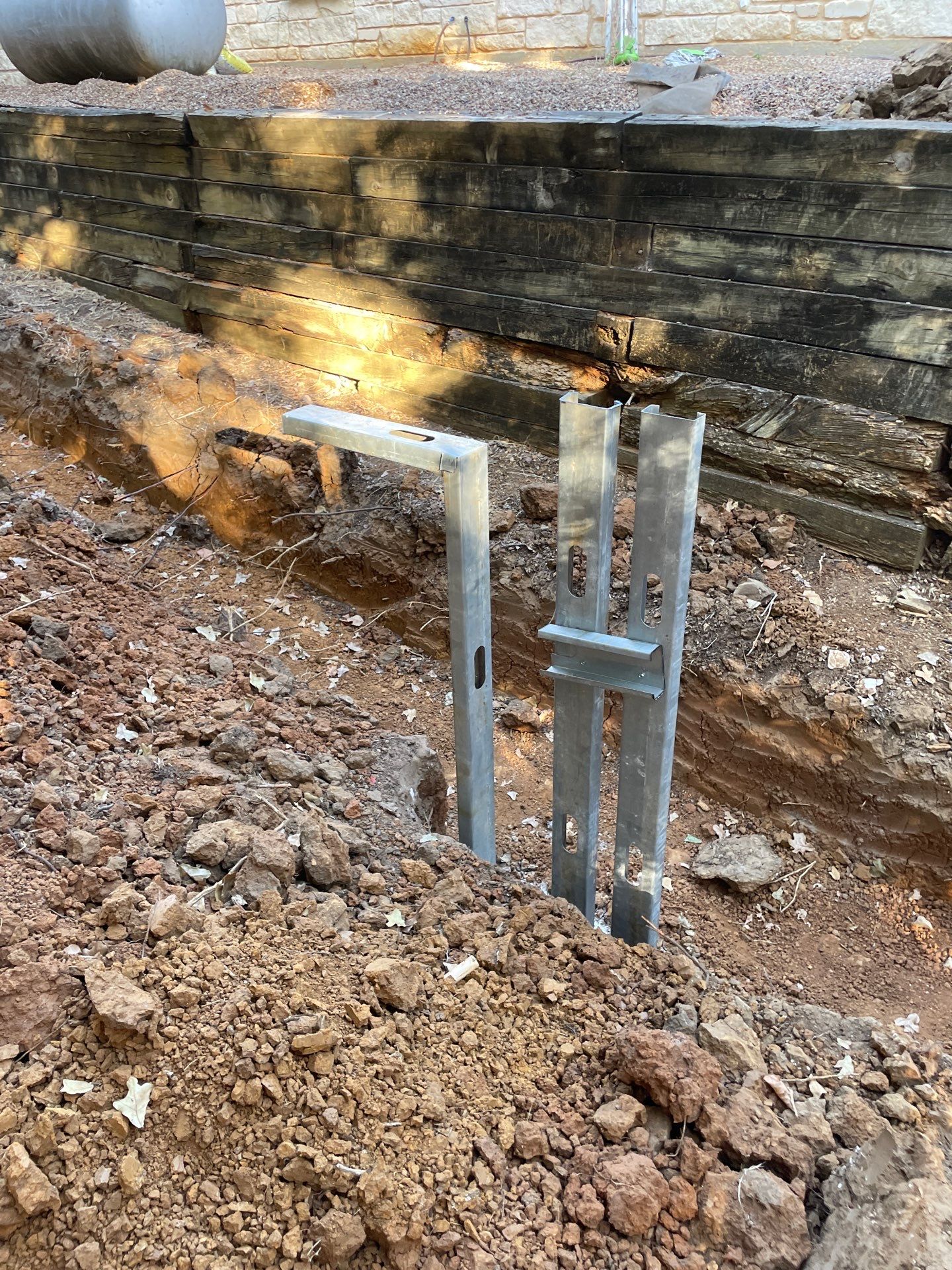 In Progress Retaining Wall Project by Peterson’s