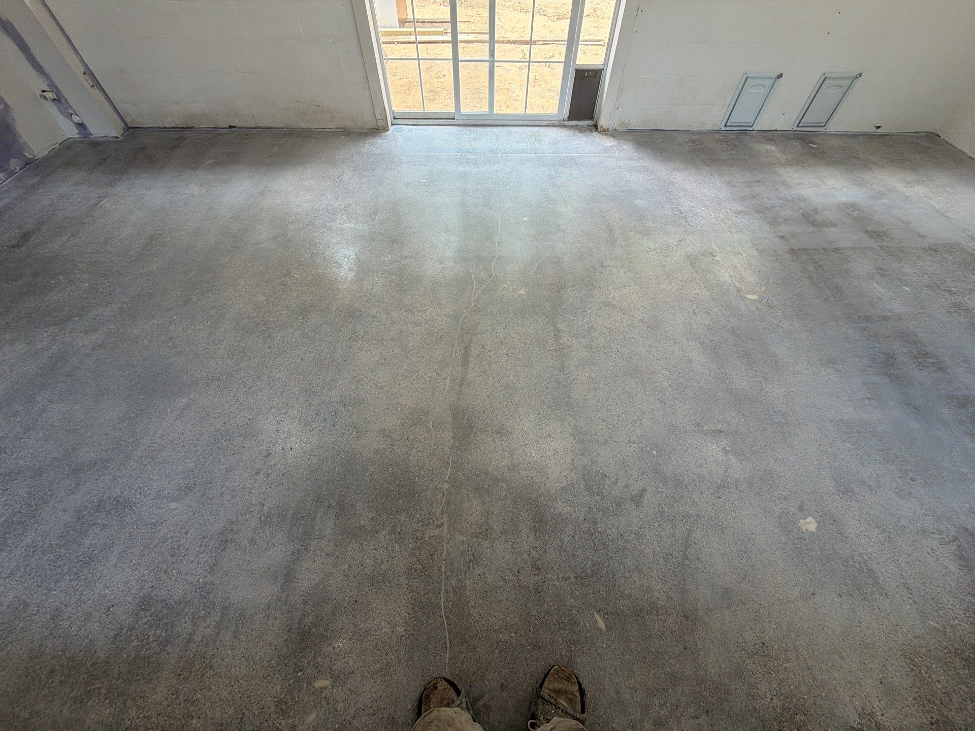 Grey Epoxy Flake Floor Installation for a Muskegon Sunroom by Gordon Painting