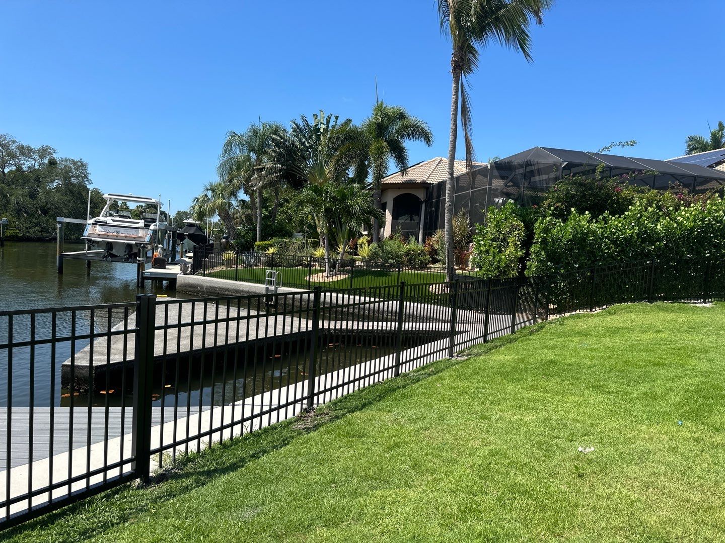Aluminum Fence Installation using Black 3 Rail Aluminum Fence by Asap fence and gates, LLC