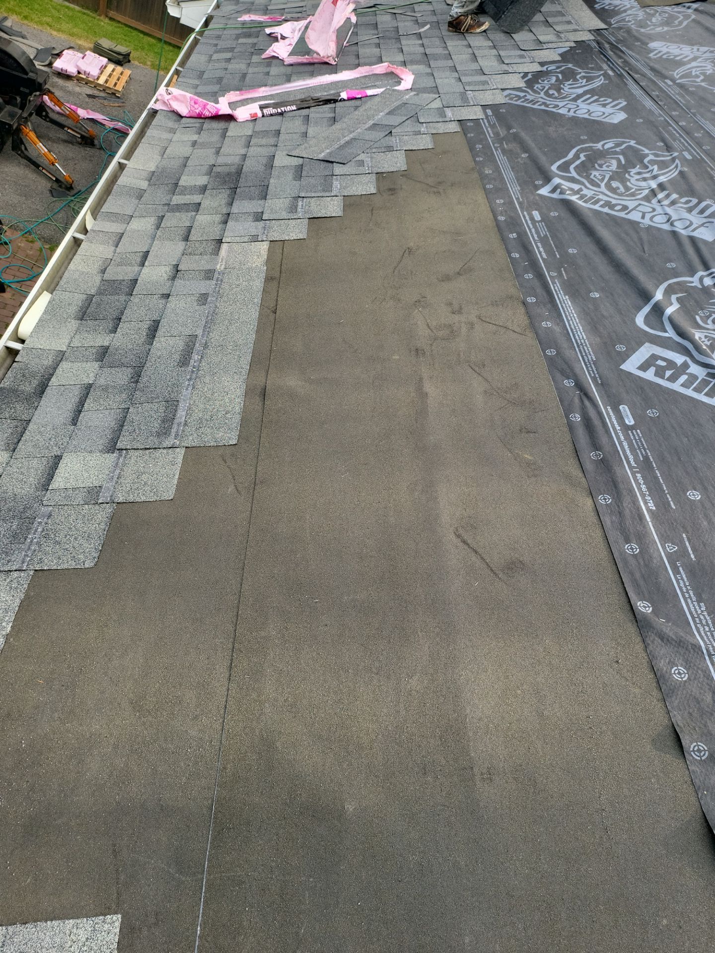 Residential Roofing Installation using Owens Corning TruDefinition Duration AR - Estate Gray by A Plus Exterior