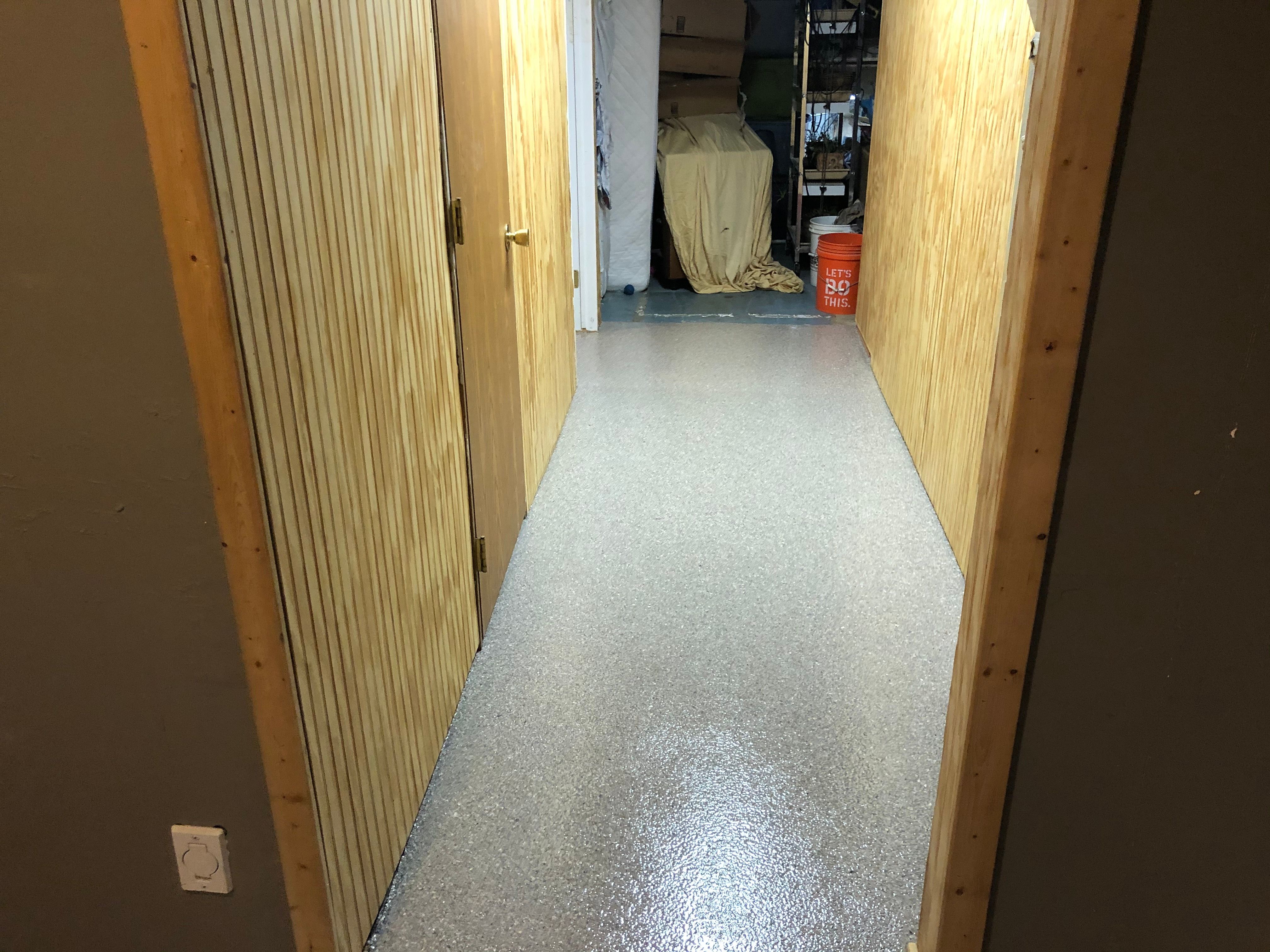 Basement Floor using Fieldstone by Your1DayFloor.com