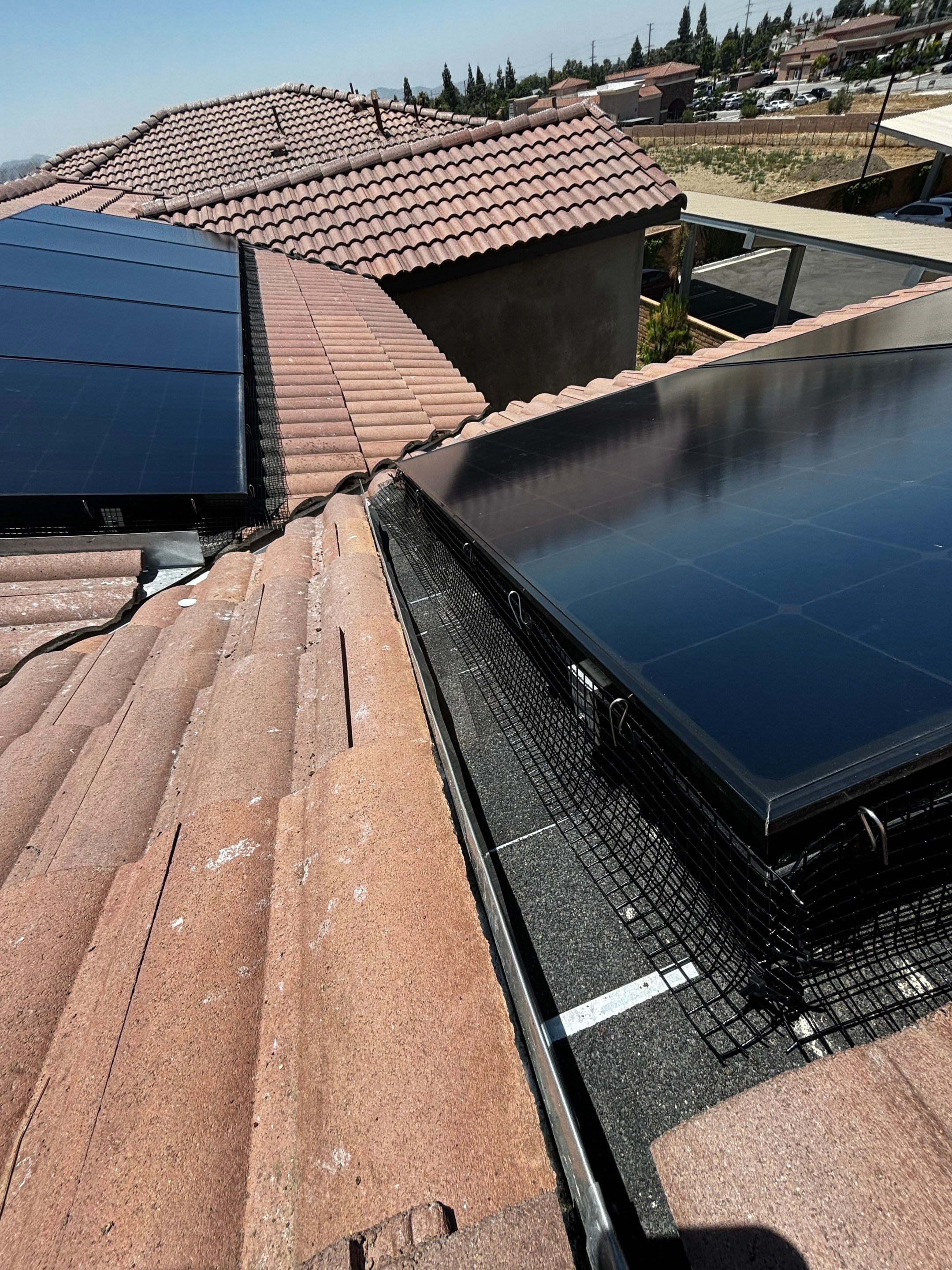 Solar Panel Bird Proofing in Fontana Ca by Palm Coast Solar Cleaning
