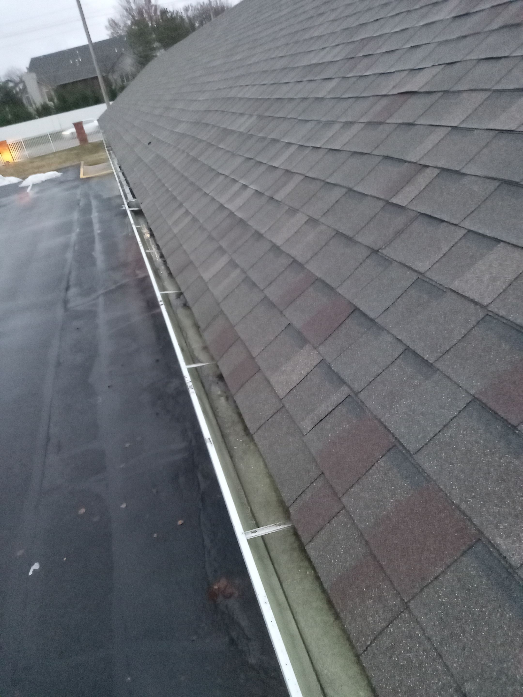 Commercial gutter cleaning Wichita after photo with clean gutters