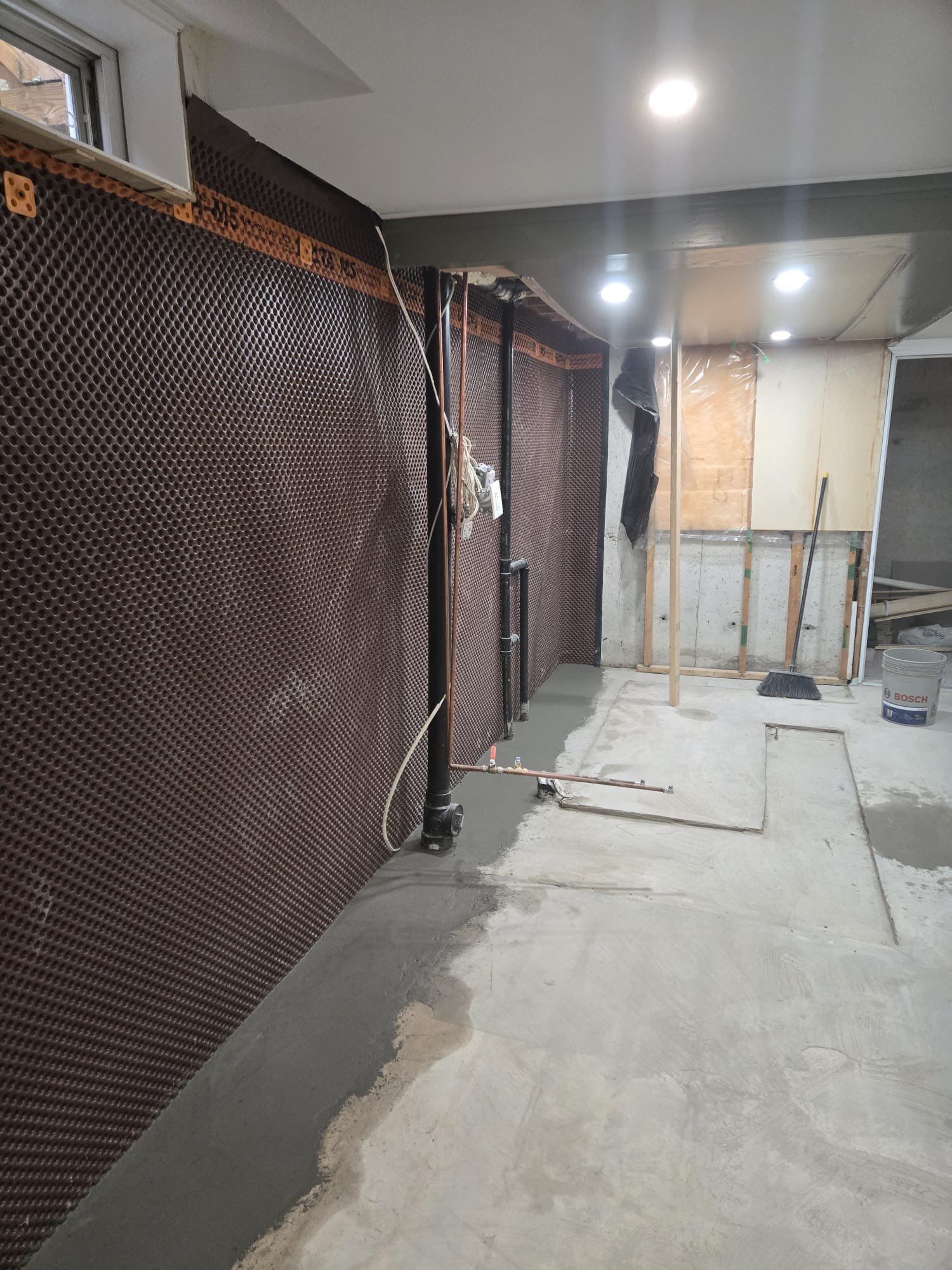 Interior French Drain and Sump Pump Installation in Vaughan by Canada Waterproofers Inc