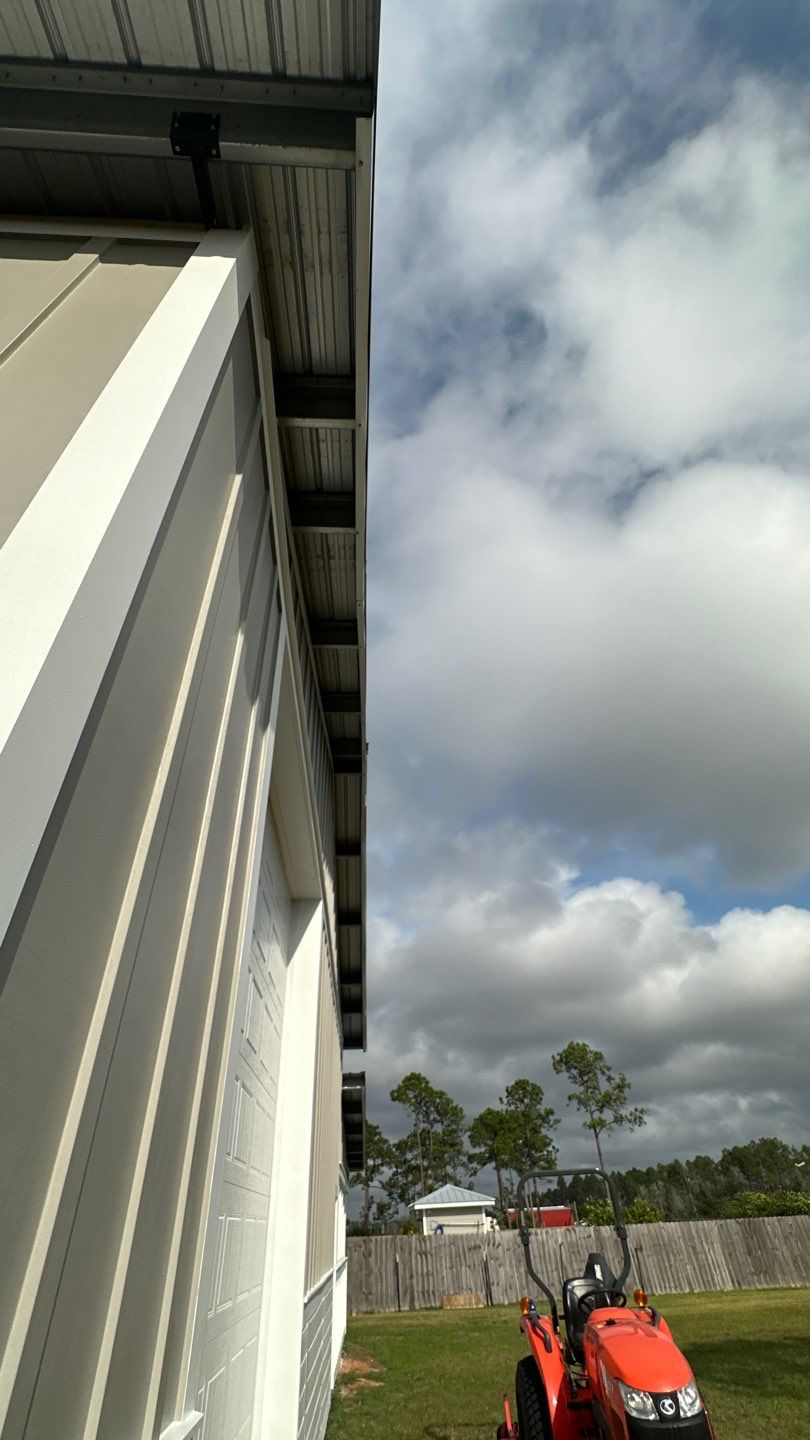 Soffit and Fascia on a metal building by Gutter Professors
