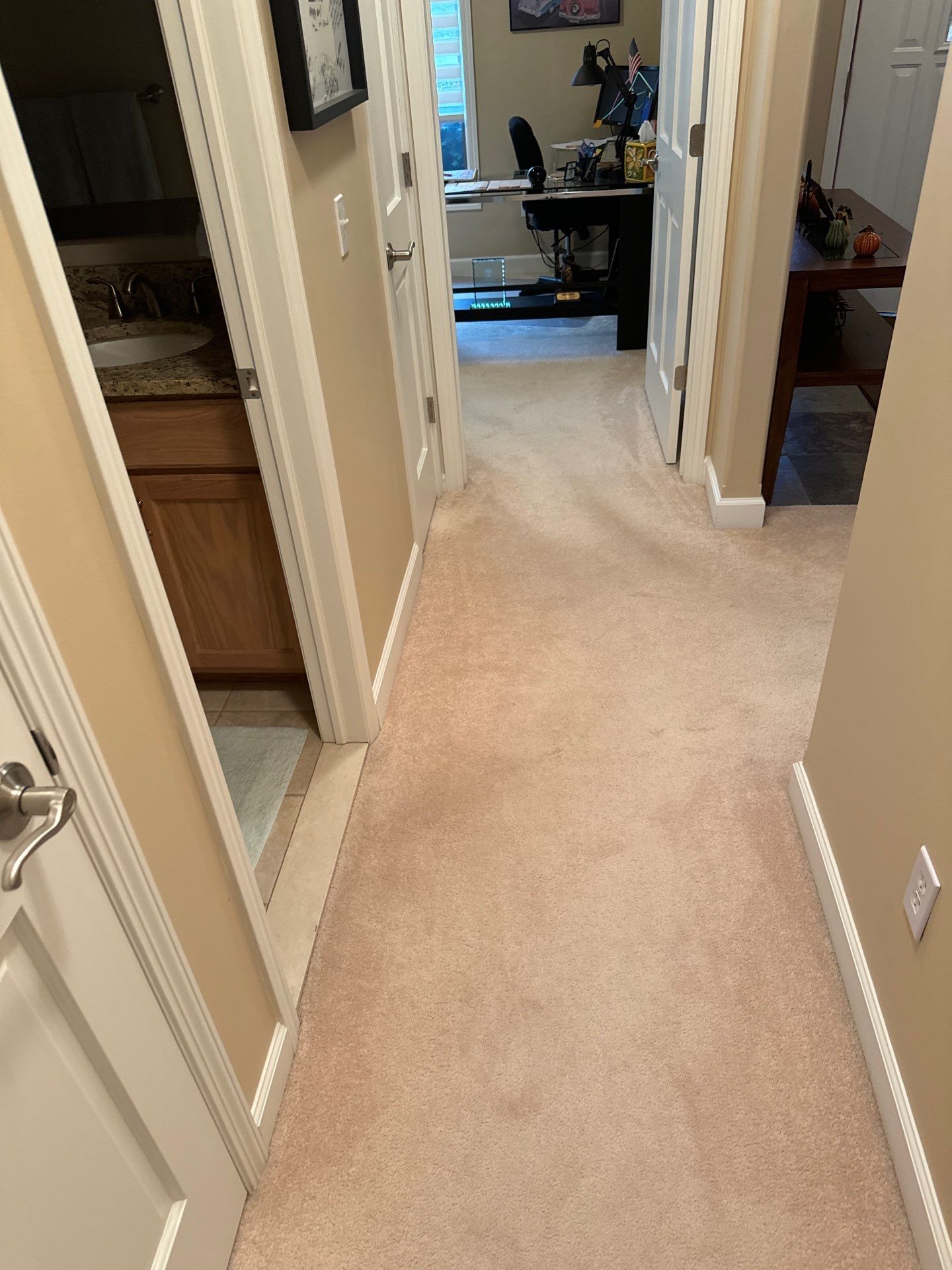 New Red Oak Natural bedroom and hall  by Ann Arbor Hardwoods 