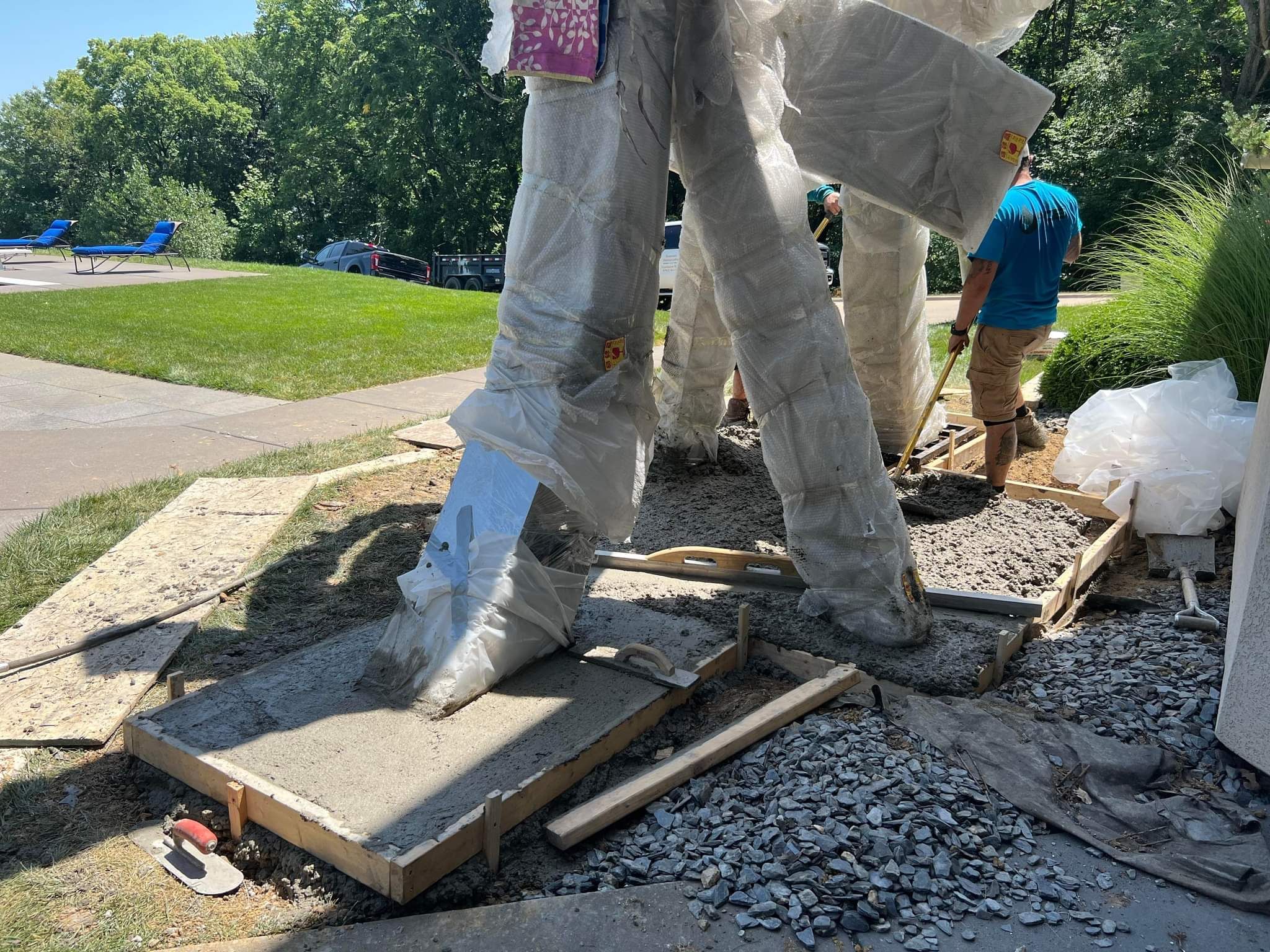 Fence / Retaining Wall using Block then parge by ACE Waterproofing & Basement Solutions