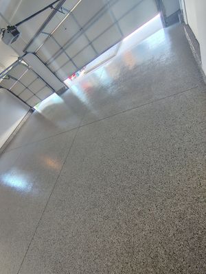 Custom Grey Speckled Epoxy Floor Coating for Sioux Falls Garage