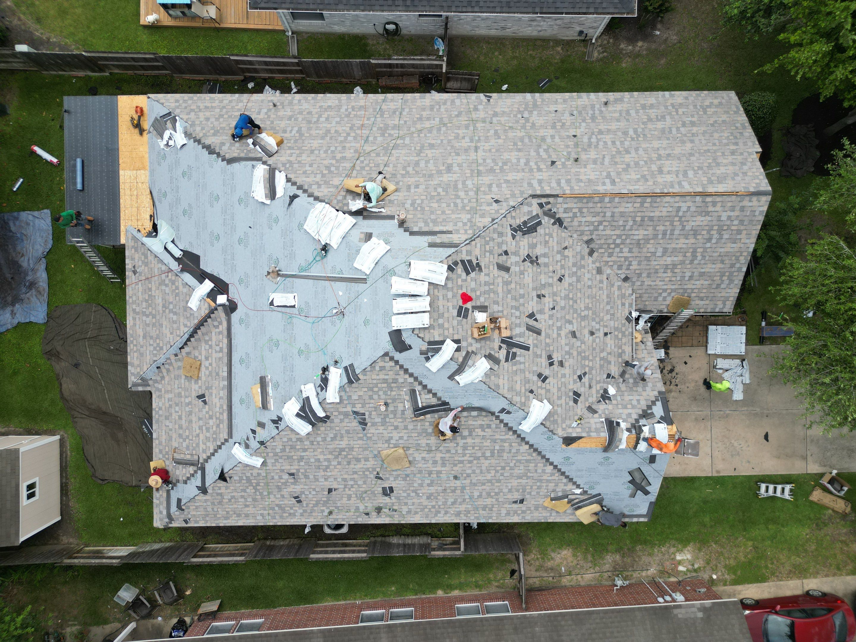 Residential Roofing Installation using IKO Dynasty by Core Four Roofing