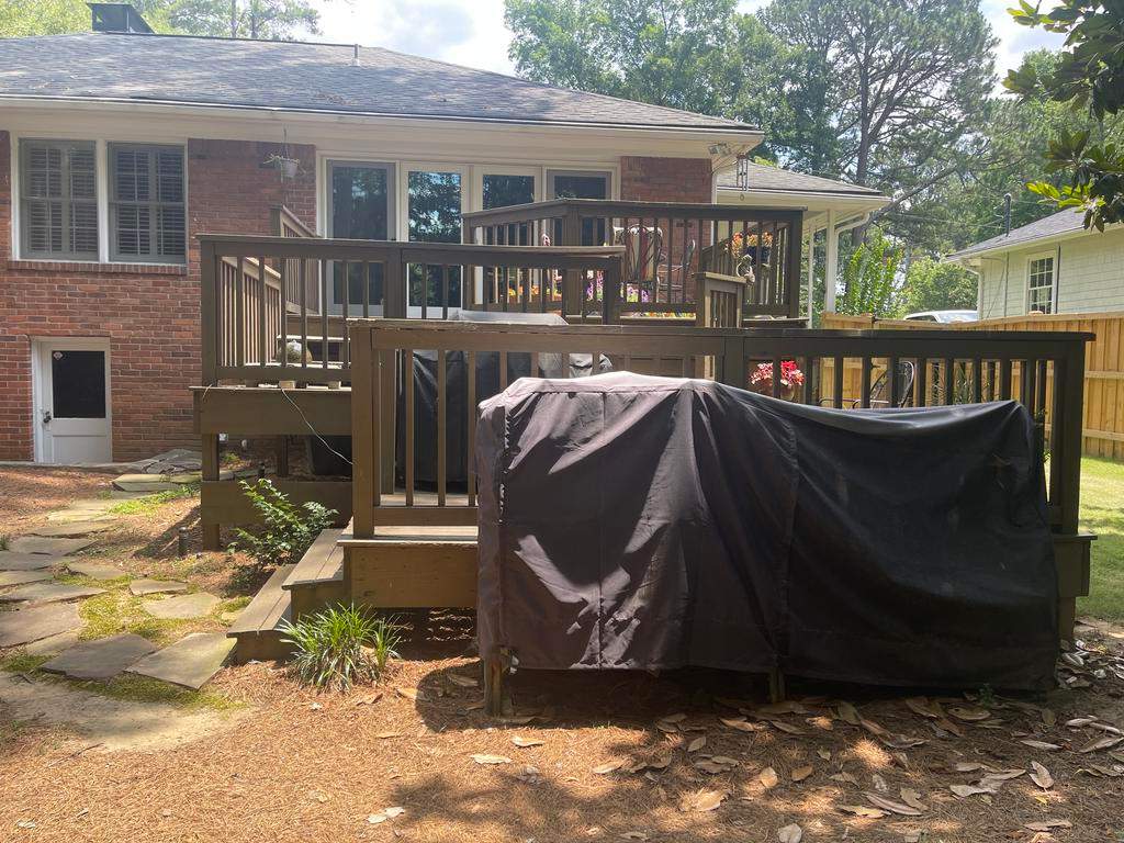 Wood Deck Resurface with Privacy Wall in Buckhead, GA by Nelson Exteriors