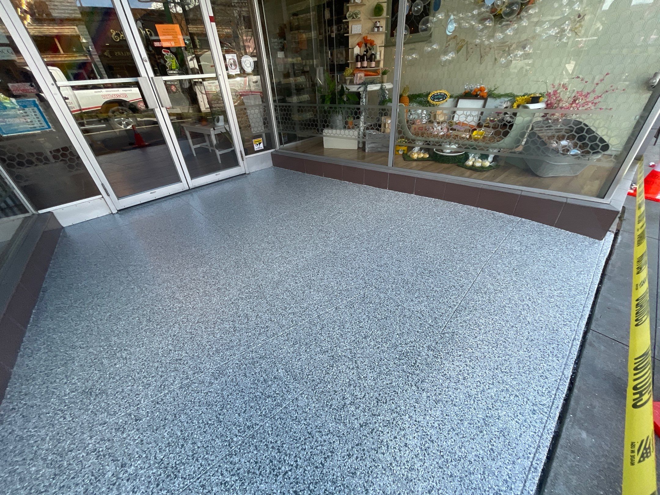 Commercial Floor Transformation using Slate Stone by Croc Coatings, LLC