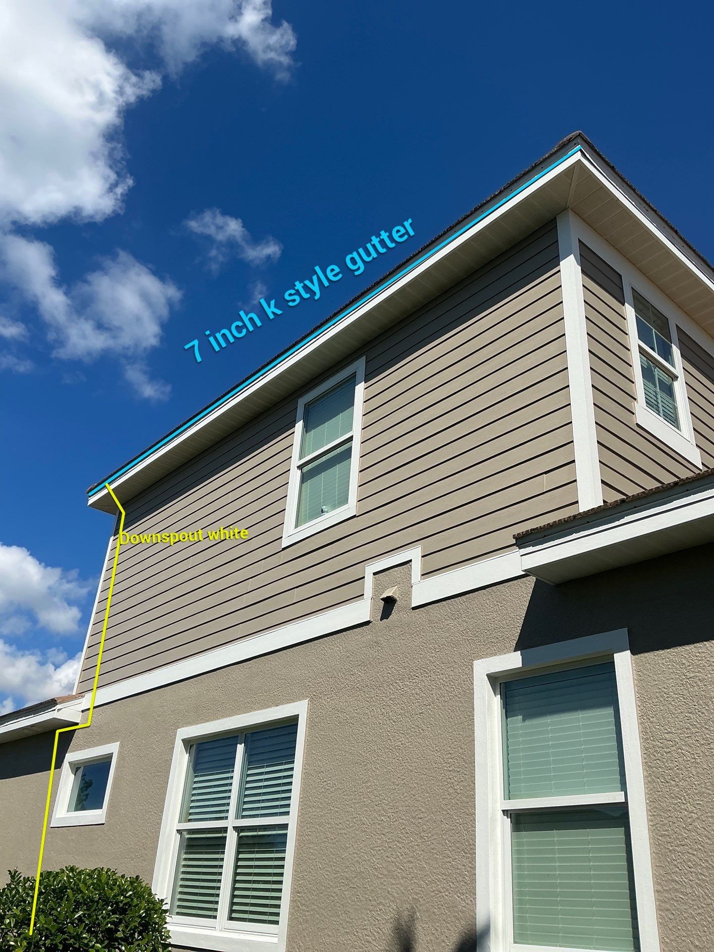 Bronze Downspouts & 7-Inch K-style Seamless Gutter Installation in Fort Myers FL by Gutter Professors