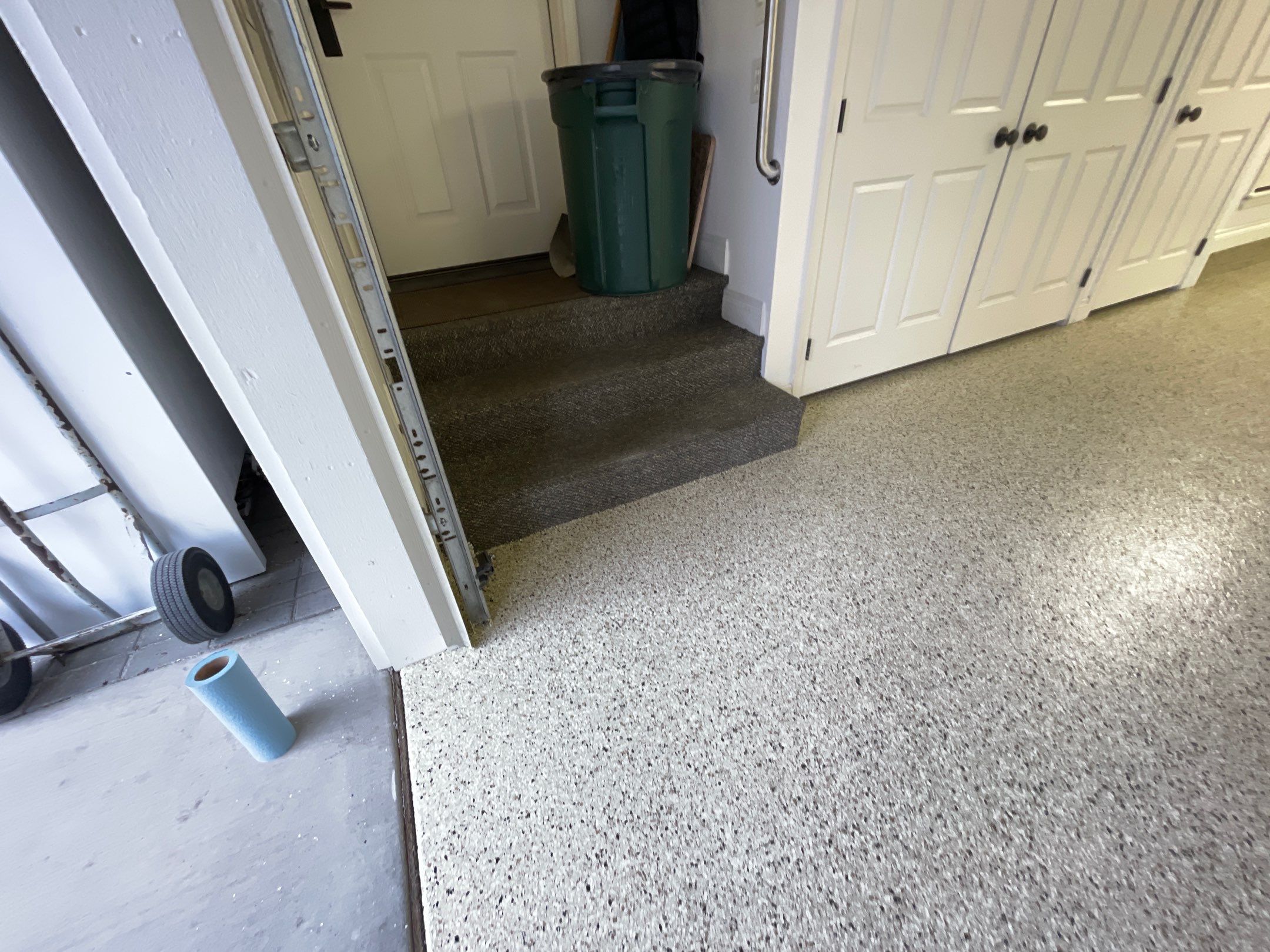 Garage Transformation using Driftwood Colorway by Croc Coatings, LLC