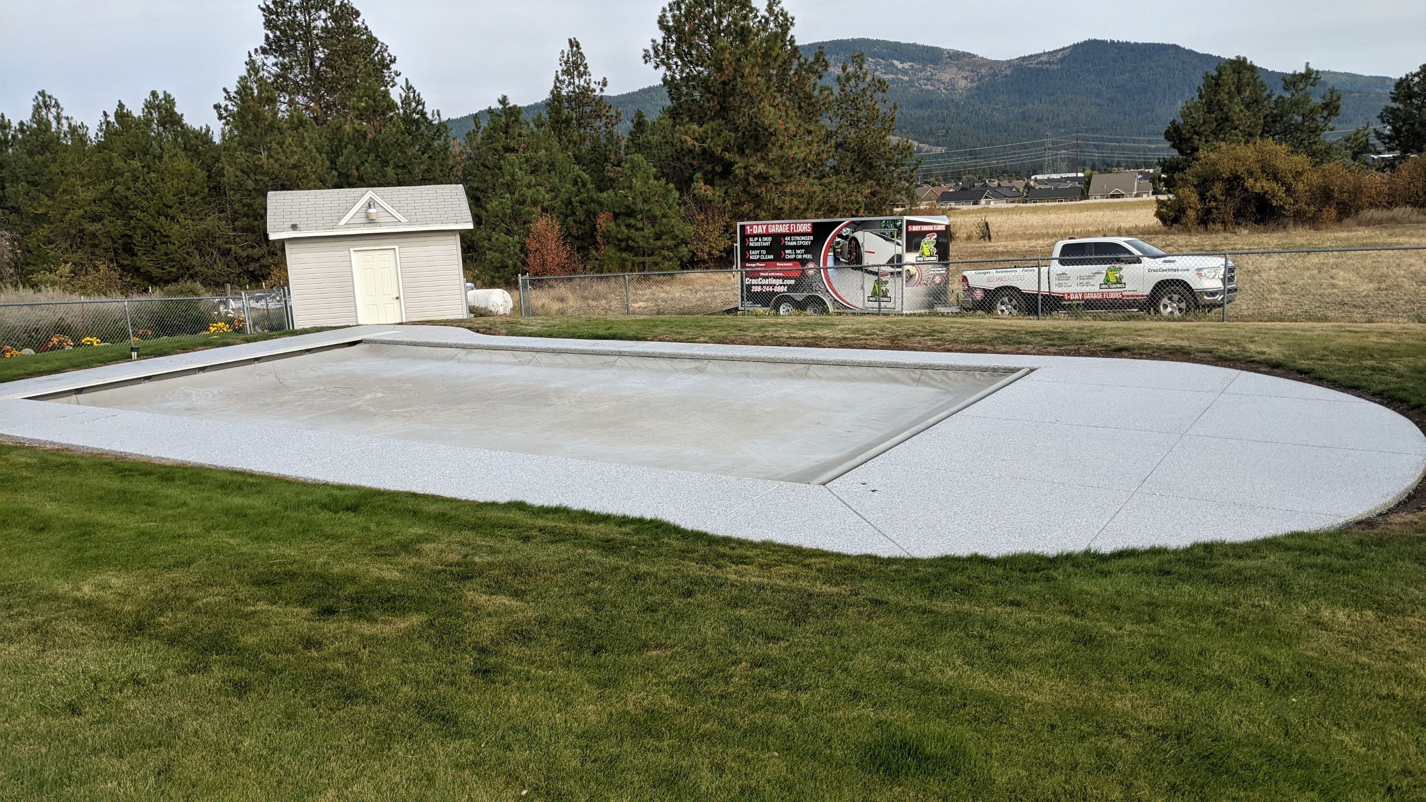 Pool Deck Transformation using Slate Stone by Croc Coatings, LLC