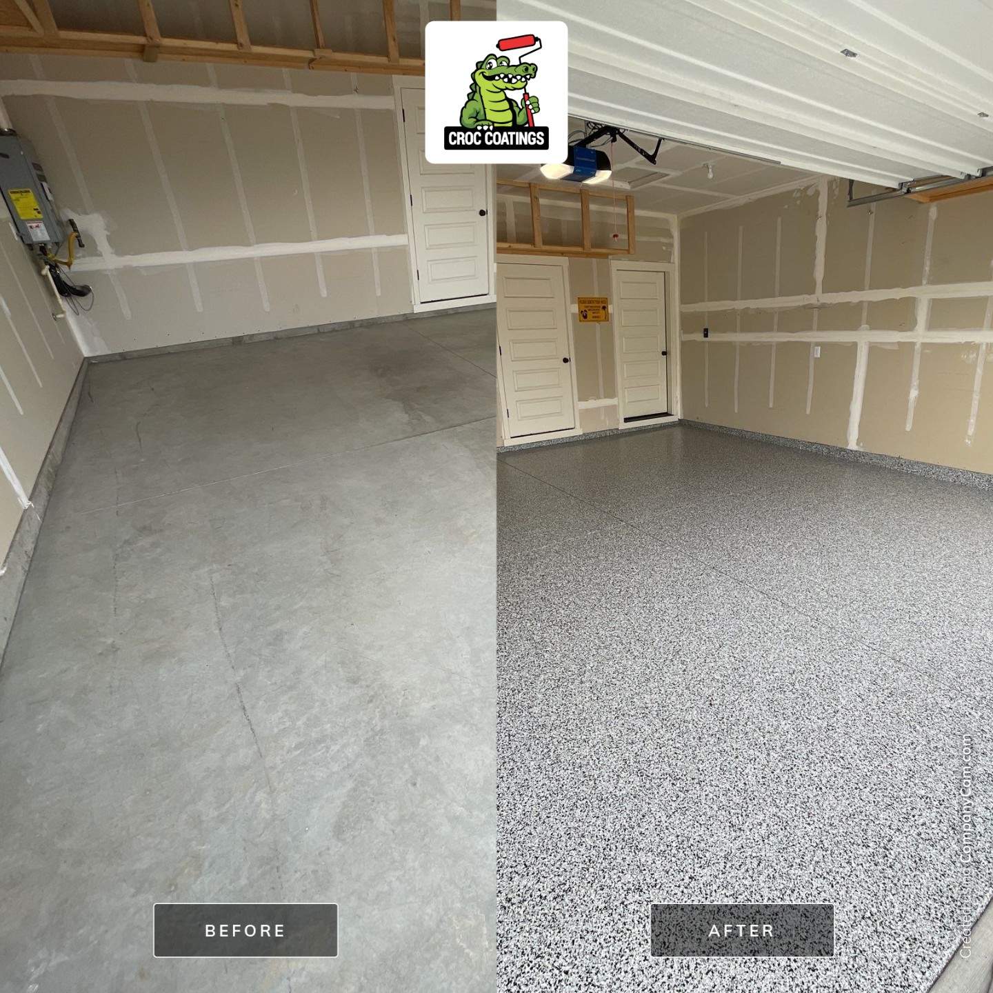 Garage Transformation using Domino by Croc Coatings, LLC