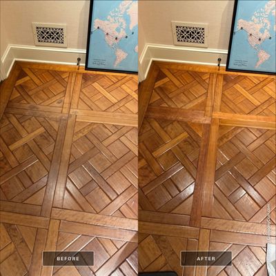 SPILLS HAPPEN! Repair Work to Estate Patterned Hardwood Floors