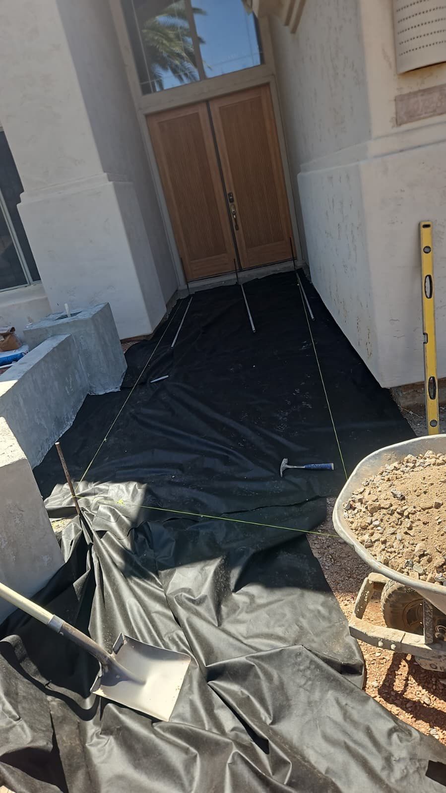Custom Paver Walkway and Stucco Masonry Wall Installation in Glendale by We Do Hardscape