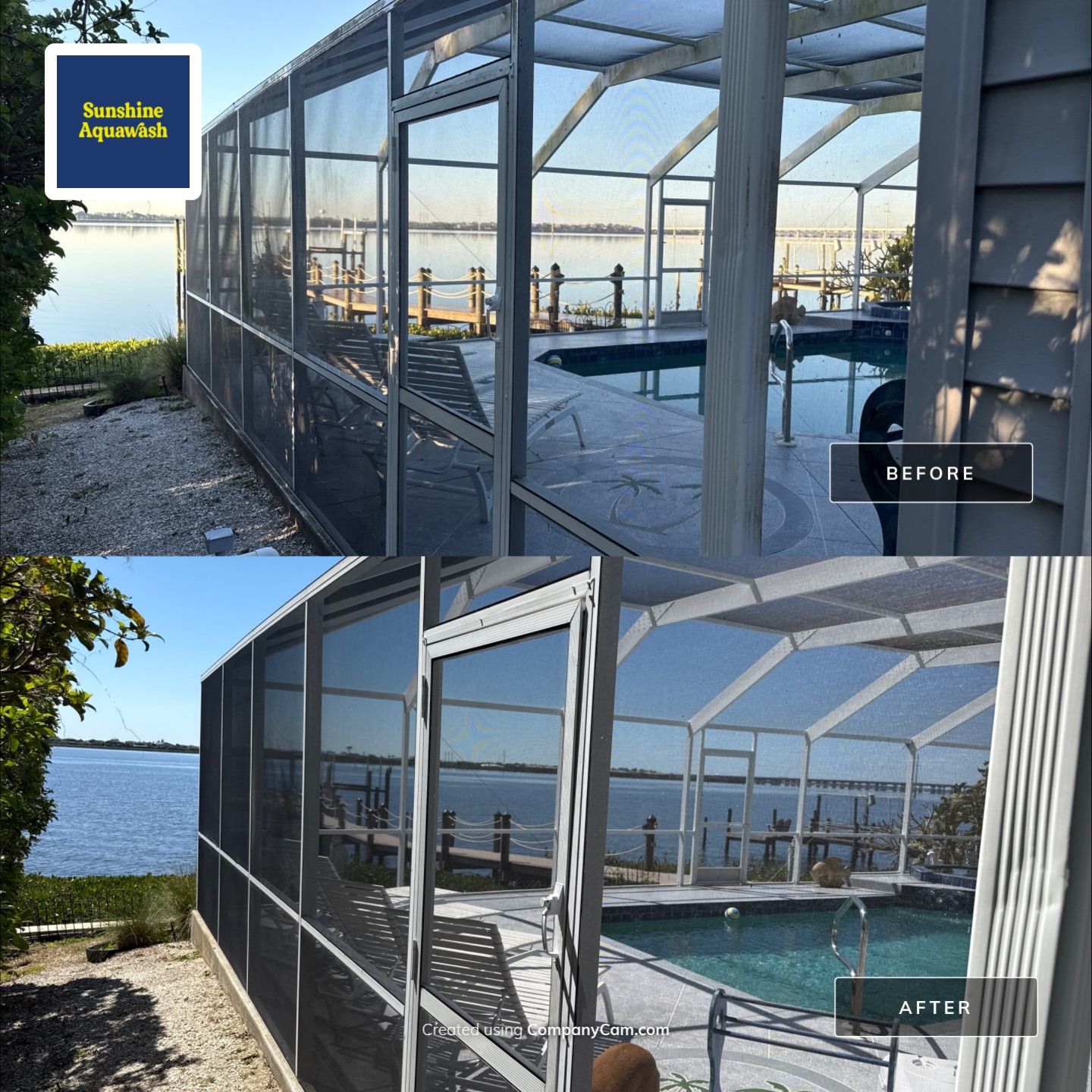 🏡 From Green to Clean! 🌊 Epic House & Pool Cage Cleaning on the Manatee River | Ellenton, FL 💦 by Sunshine AquaWash
