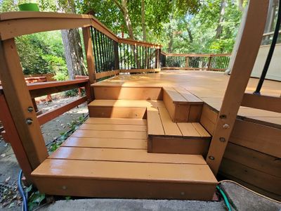 Weathered Deck using AcryFin and Stain