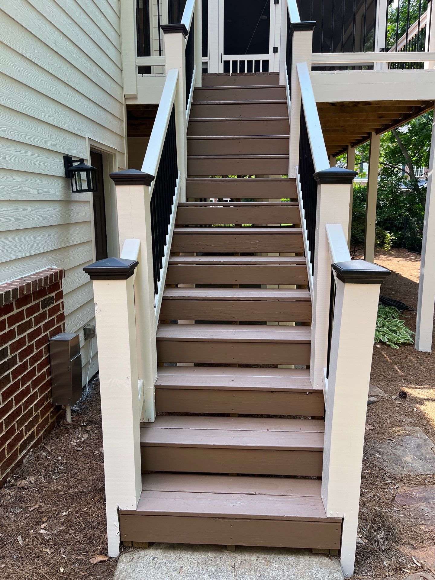Deck Stain and Rotten Wood Replacement with James Hardie and Sherwin-Williams Products by Nelson Exteriors 