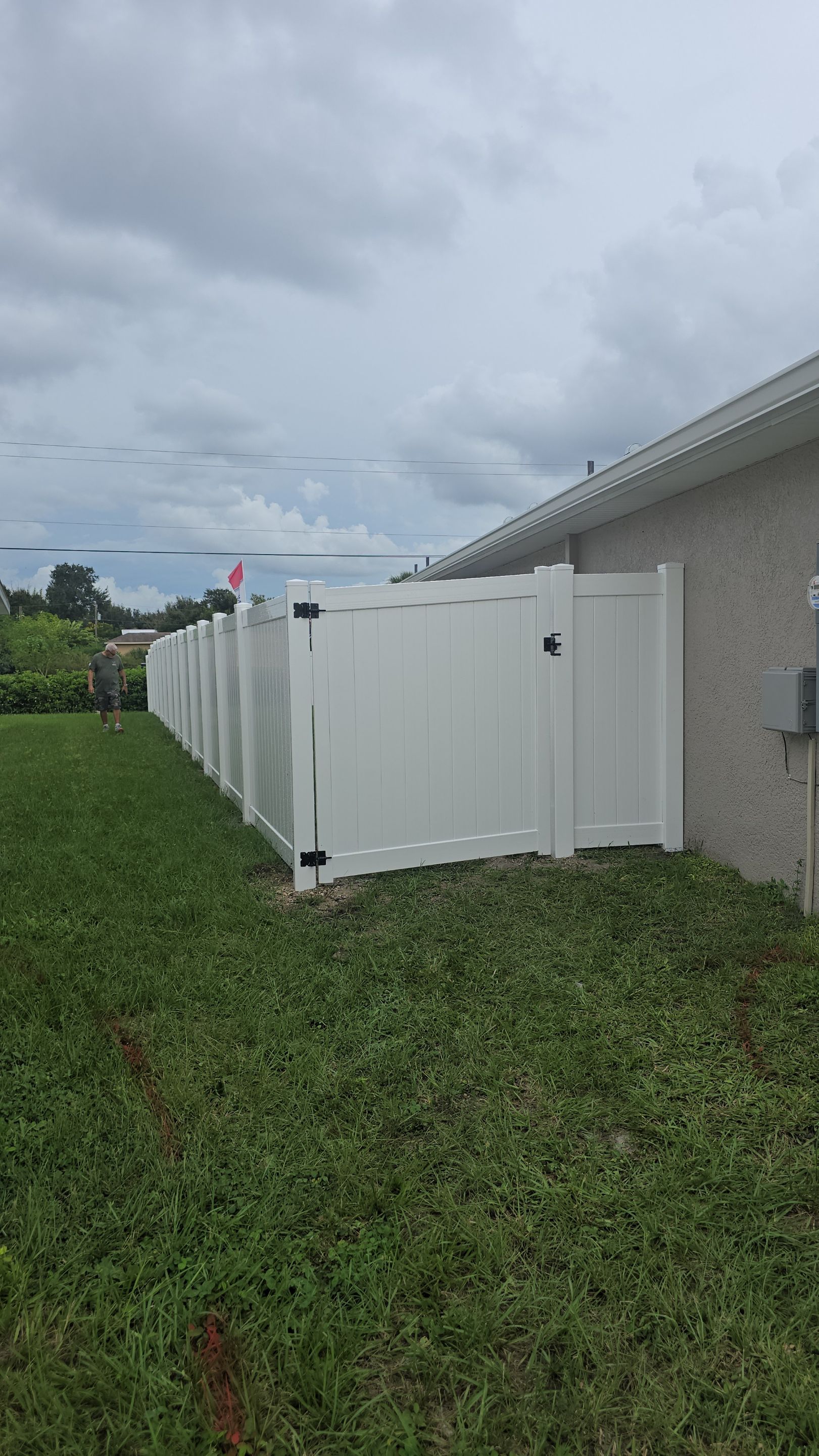 White Vinyl Privacy Fence Installation for North Port Residence by True Fence LLC