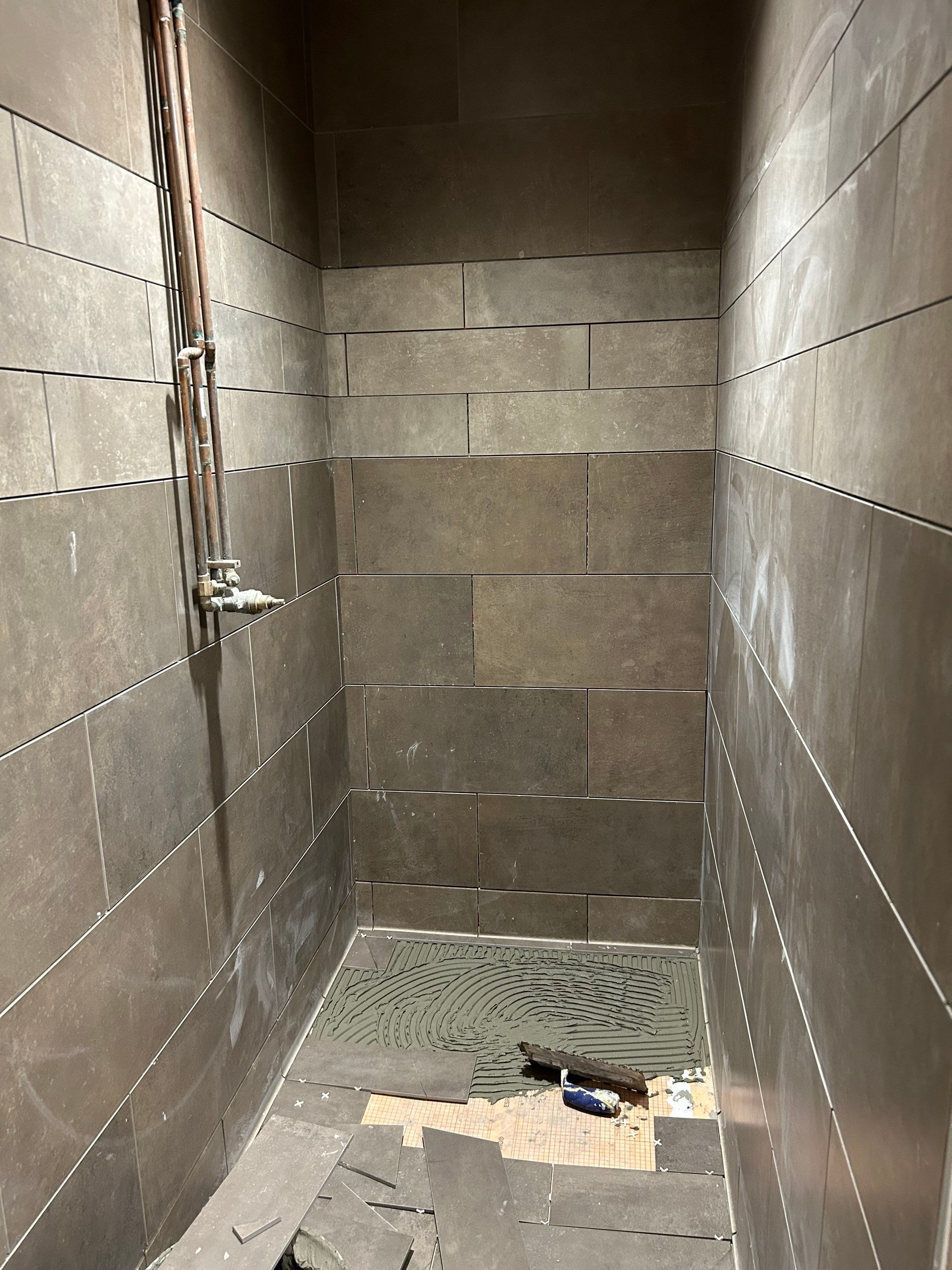 Trucking company showers by Footprints Floors of Nashville