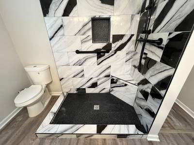Tub to walk-in shower conversion